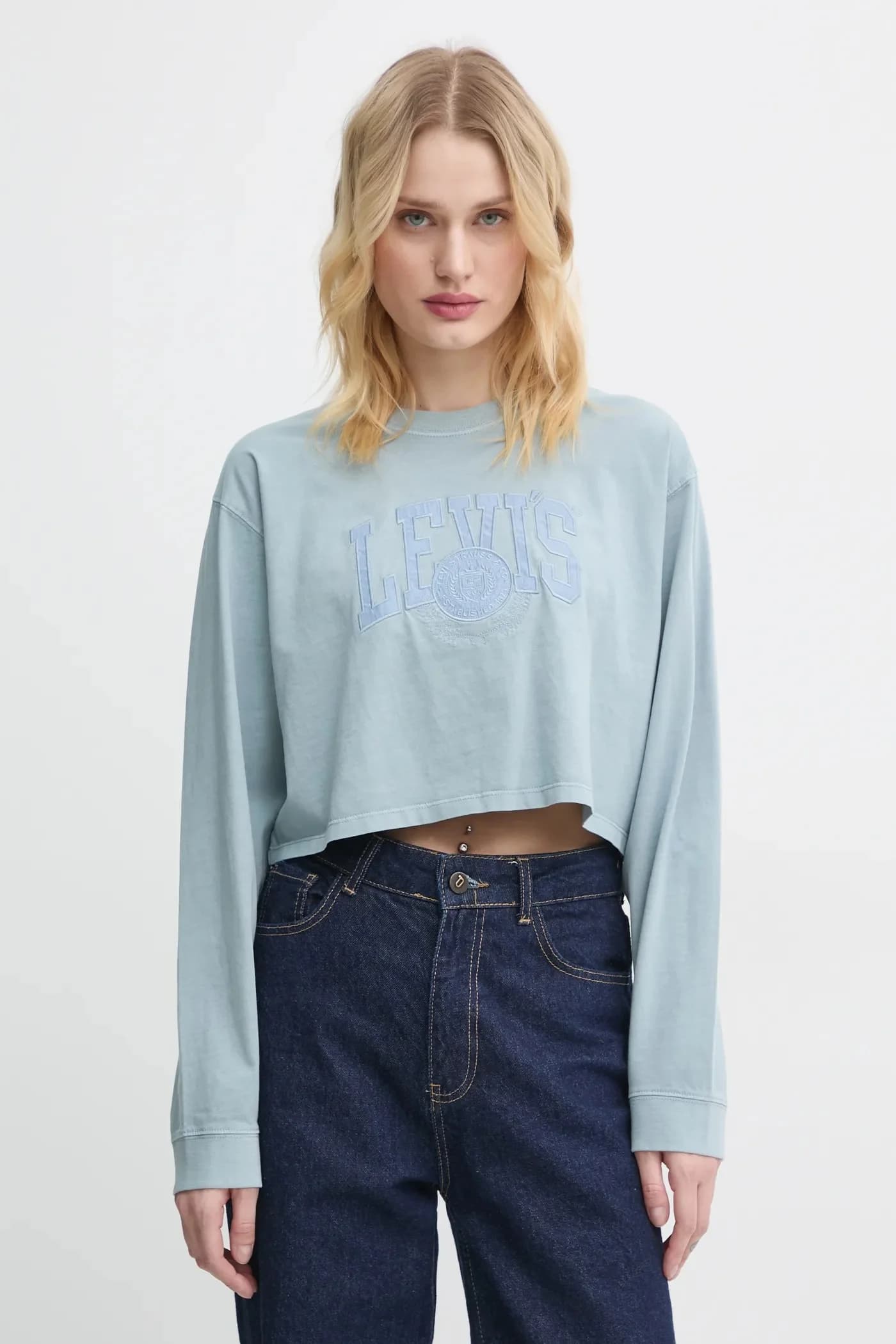 Хлопковая рубашка с длинным рукавом