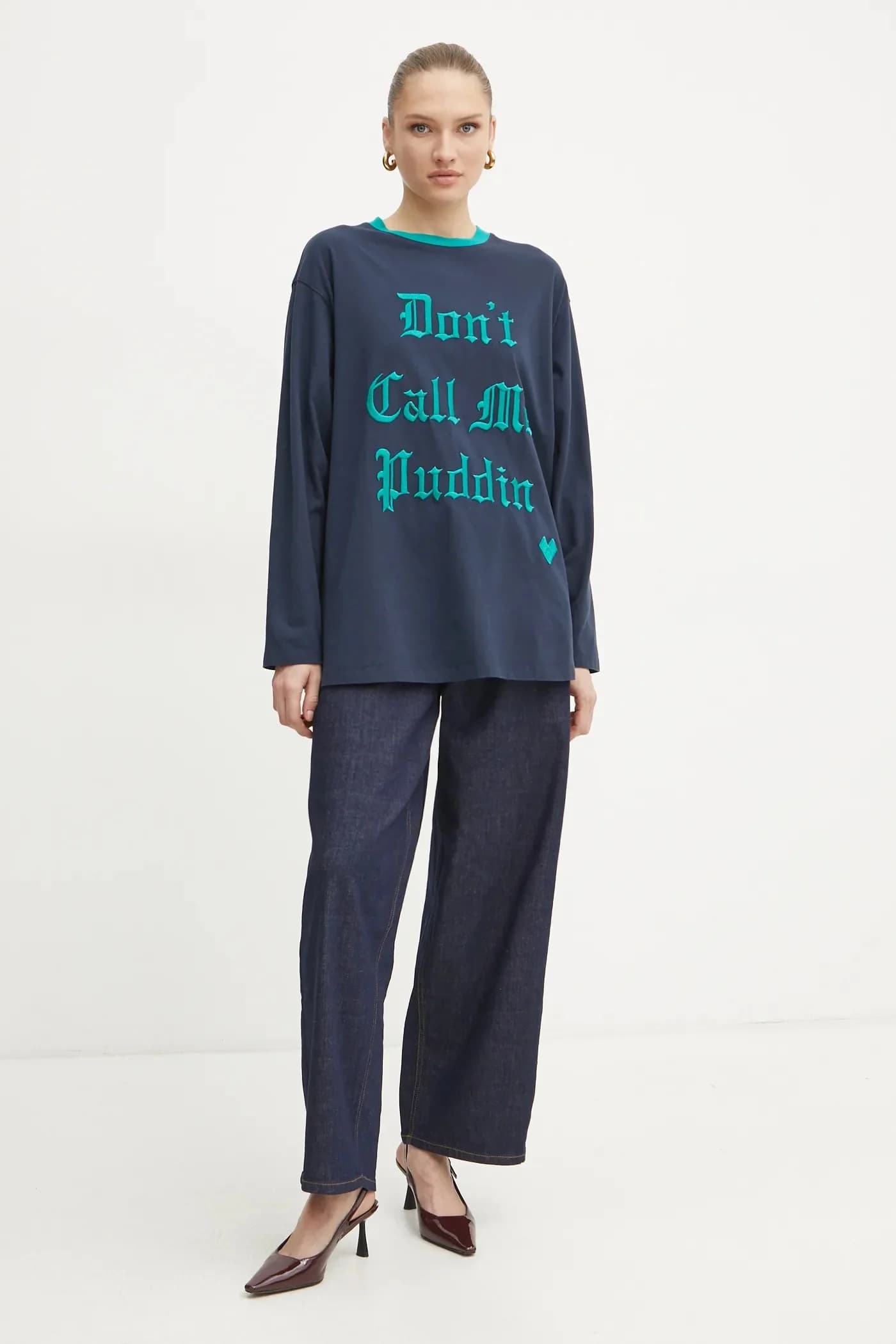 Хлопковая рубашка с длинным рукавом - фото 2