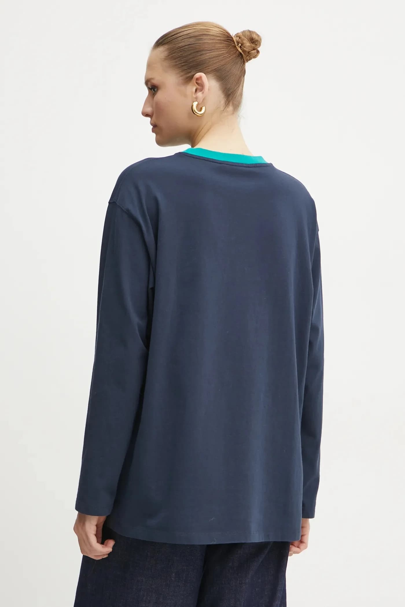 Хлопковая рубашка с длинным рукавом - фото 3