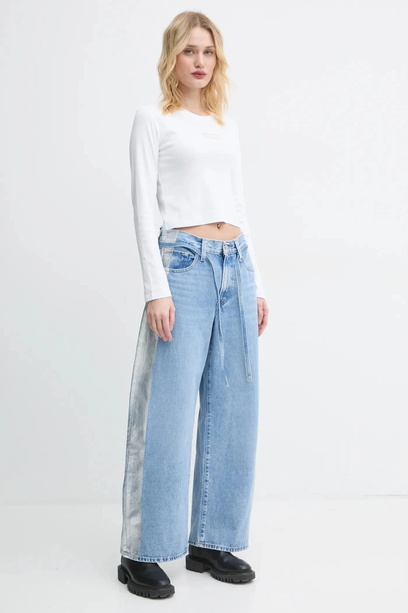 Хлопковая рубашка с длинным рукавом - фото 2