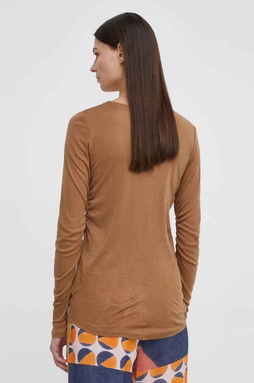 Хлопковая рубашка с длинным рукавом - фото 3