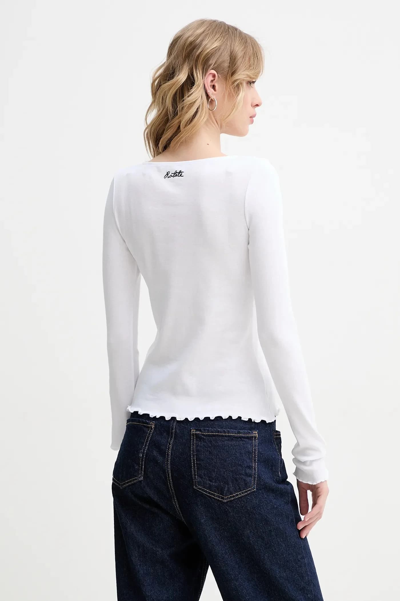 Хлопковая рубашка с длинным рукавом - фото 3