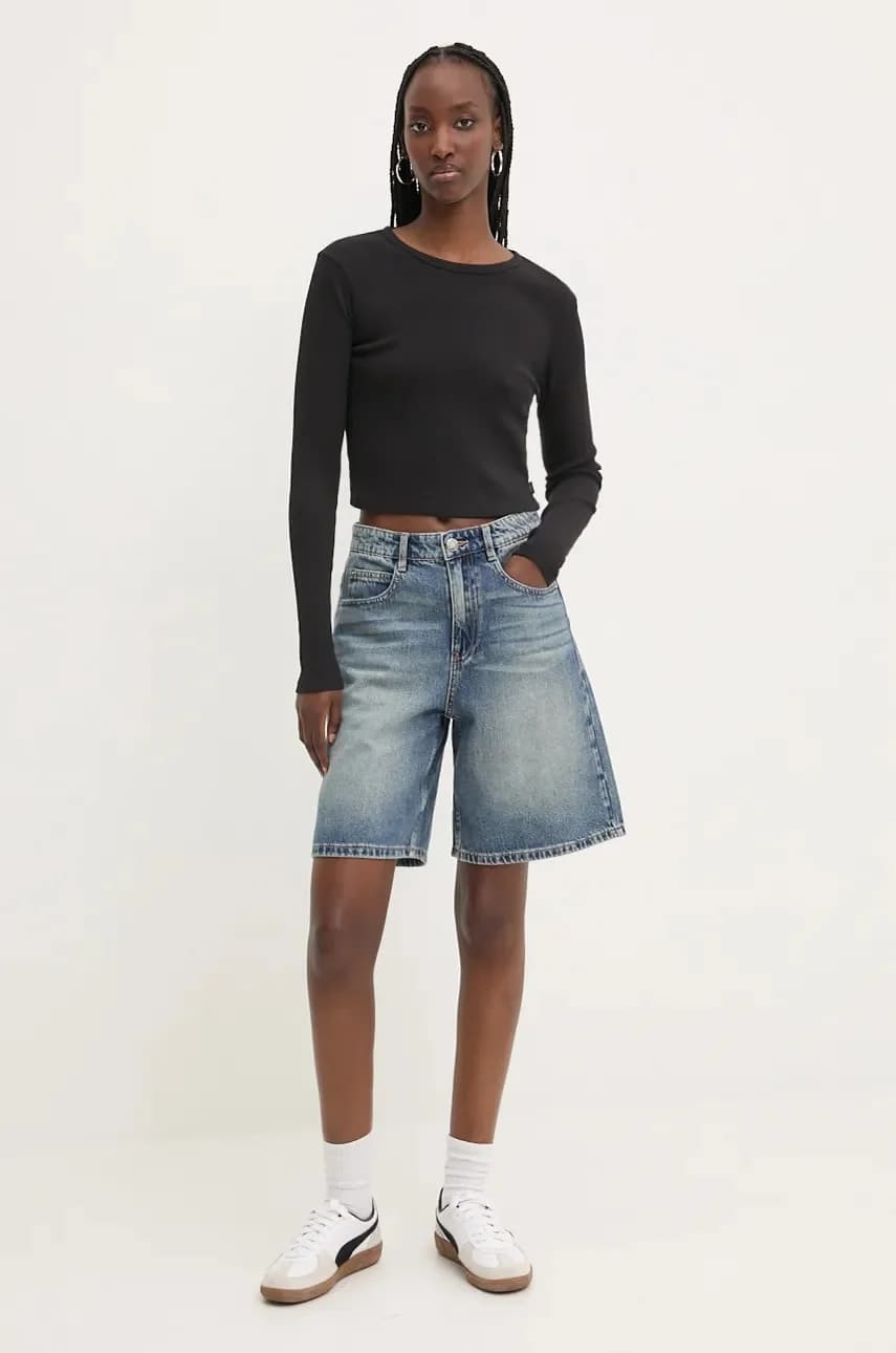 Хлопковая рубашка с длинным рукавом - фото 2