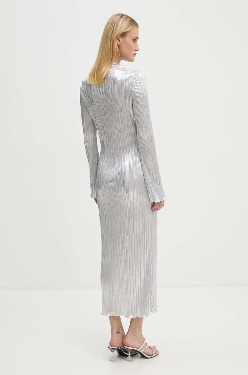 Серебряное плиссированное платье Sophia - фото 3