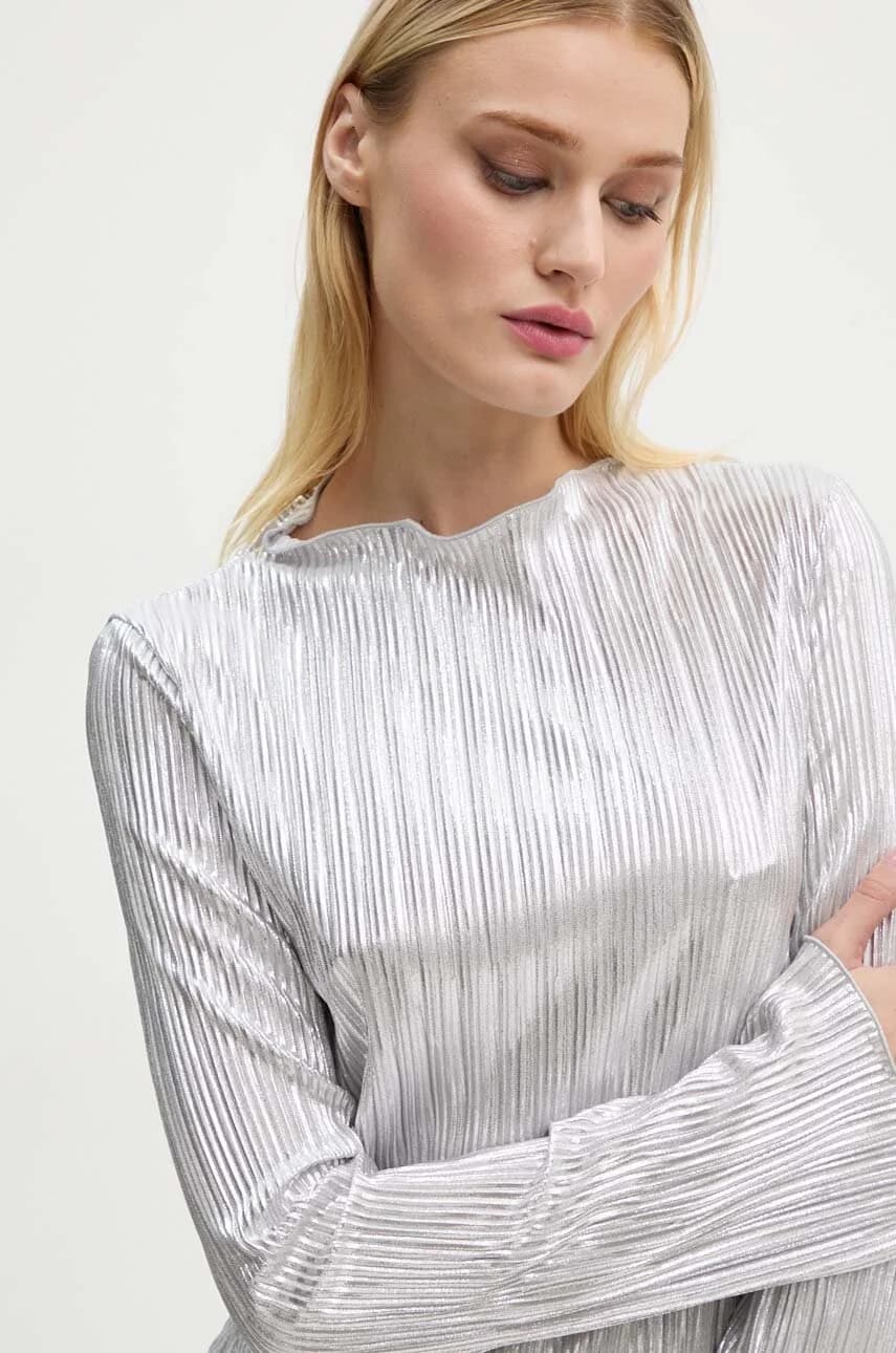 Серебряное плиссированное платье Sophia - фото 5