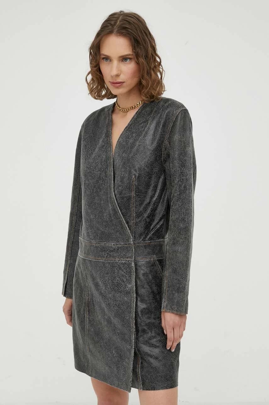 Кожаное платье - фото 4