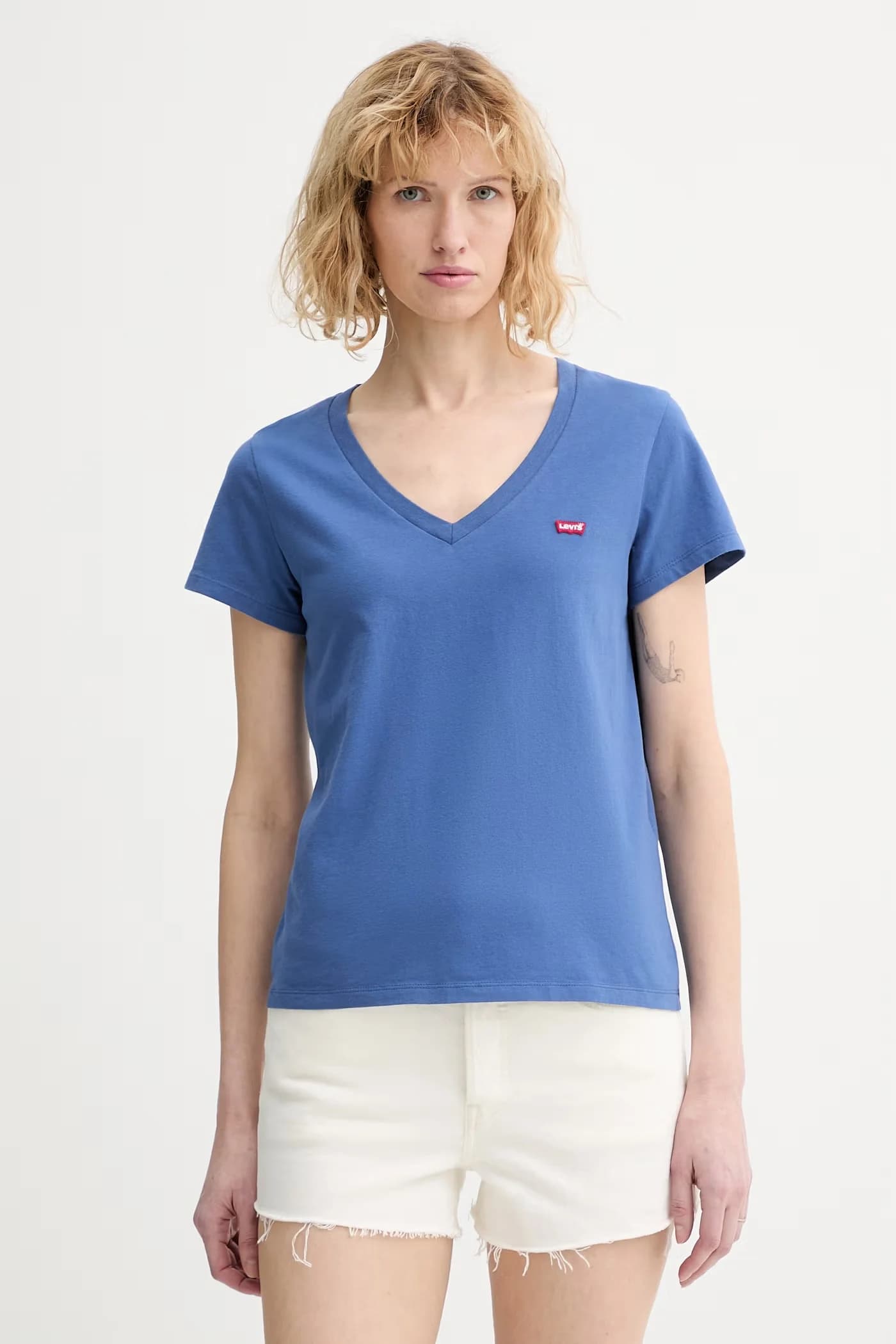 Хлопковая футболка LSE_PERFECT с V-образным вырезом - фото 5