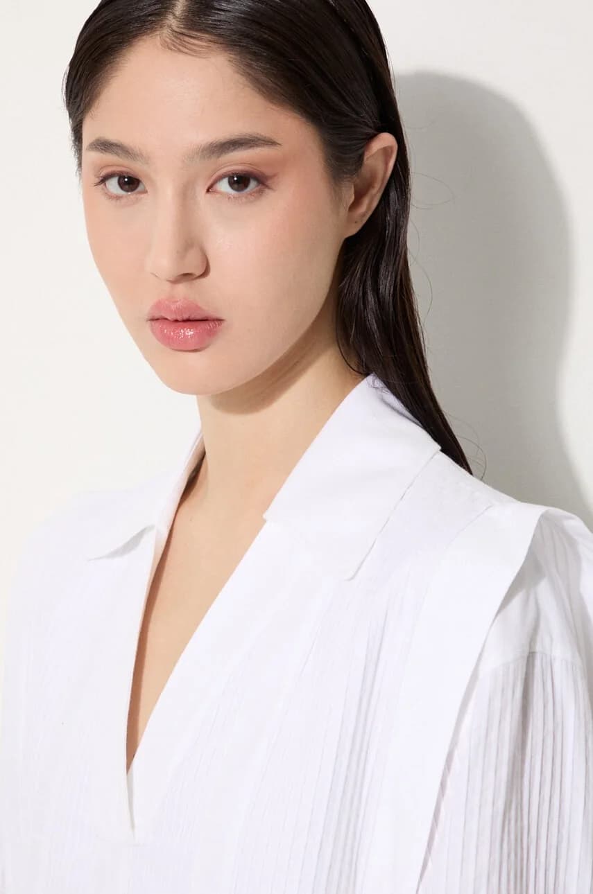 Хлопковое оксфордское платье-рубашка до колена - фото 5