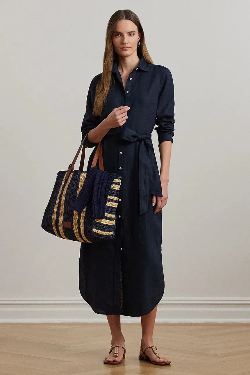 Льняное платье