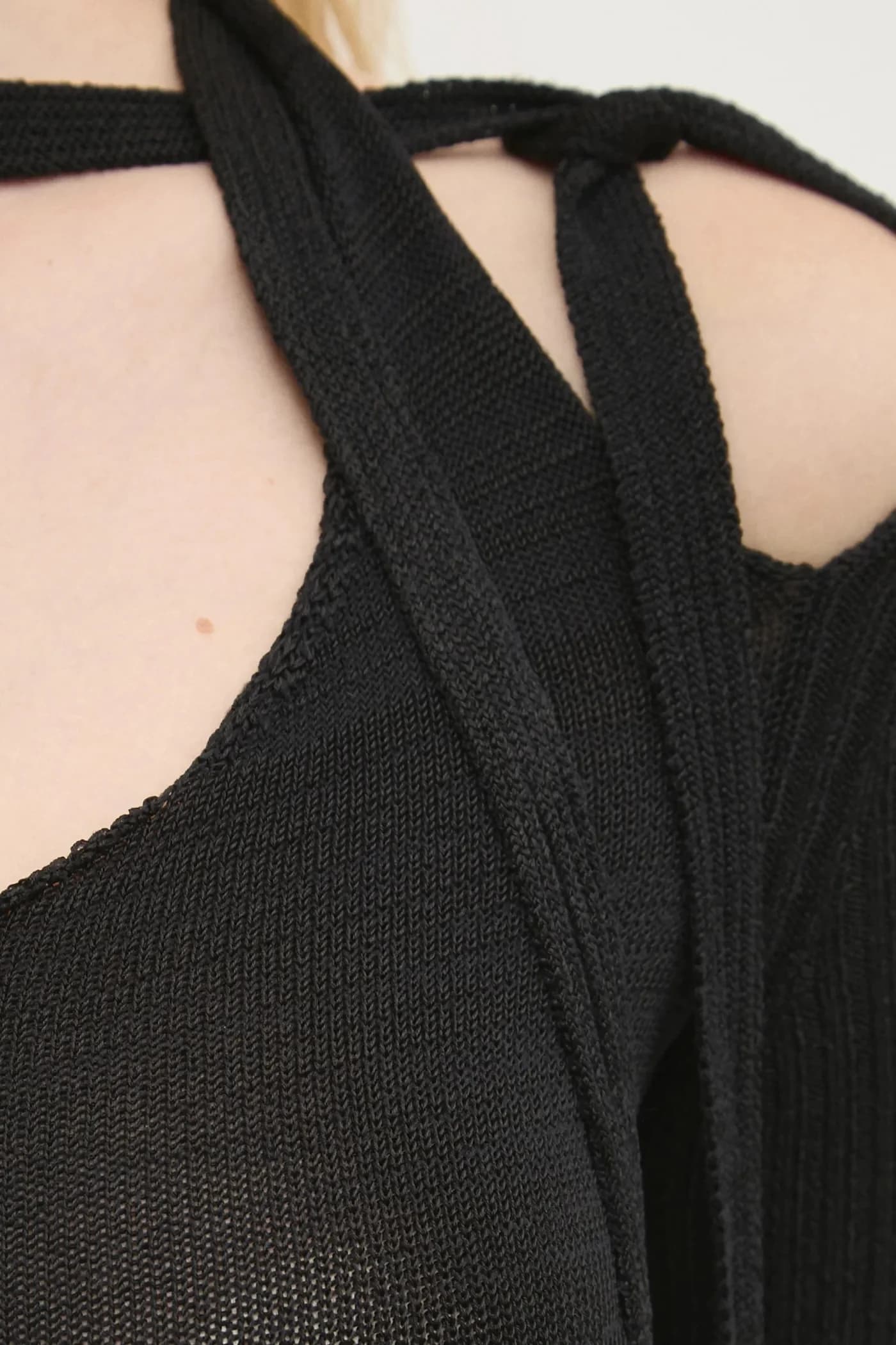 ТРИКОТАЖНОЕ ПЛАТЬЕ МУЛЬТИШАРФ С ДЛИННЫМИ РУКАВАМИ - фото 6