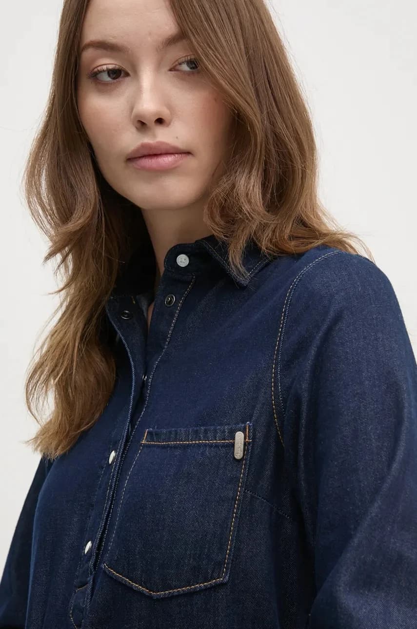 ПЛАТЬЕ-ПУЛОВЕР REGULAR джинсовое платье - фото 4