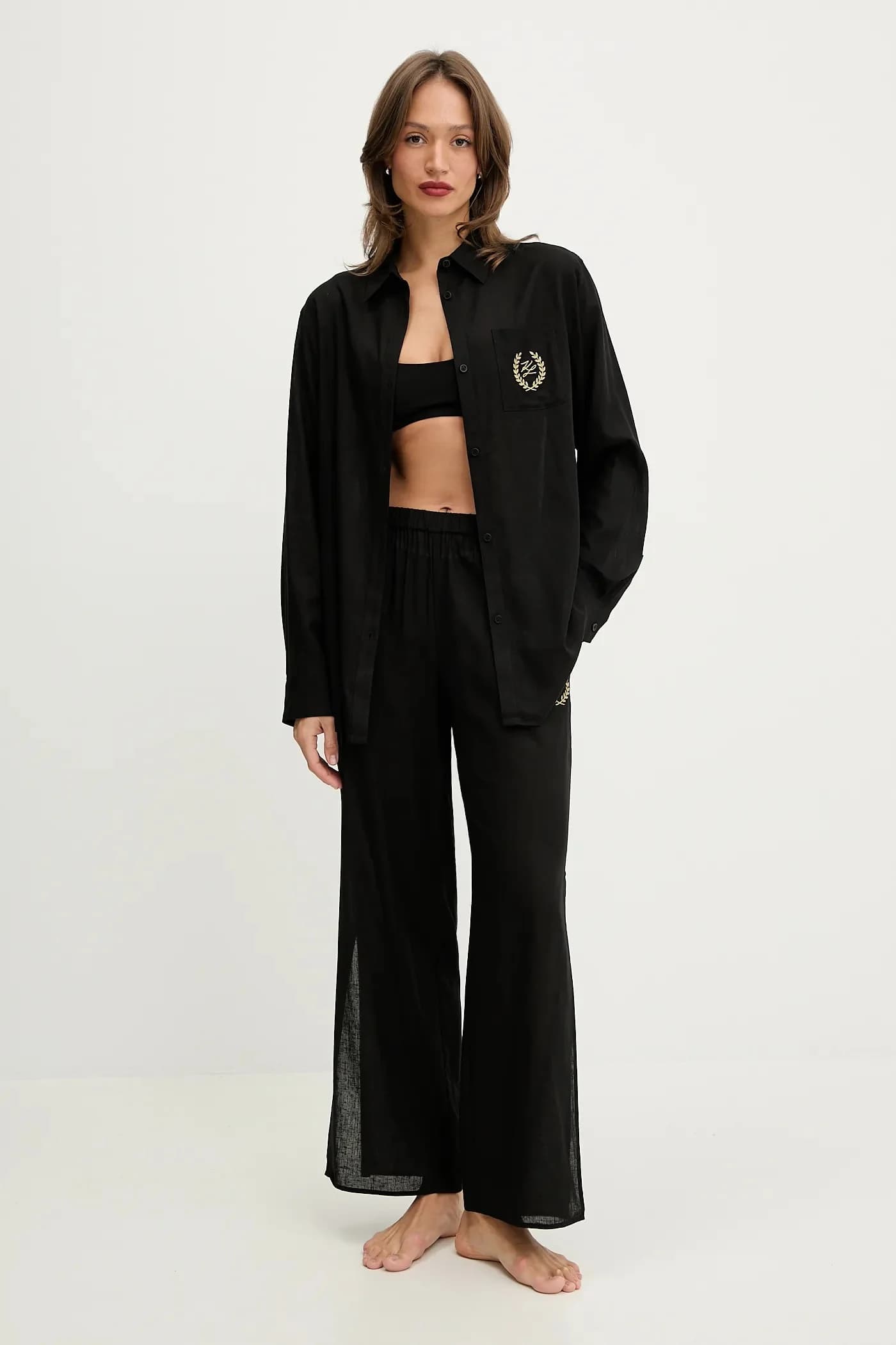 Пляжная рубашка из смесового льна HOTEL KARL - фото 2