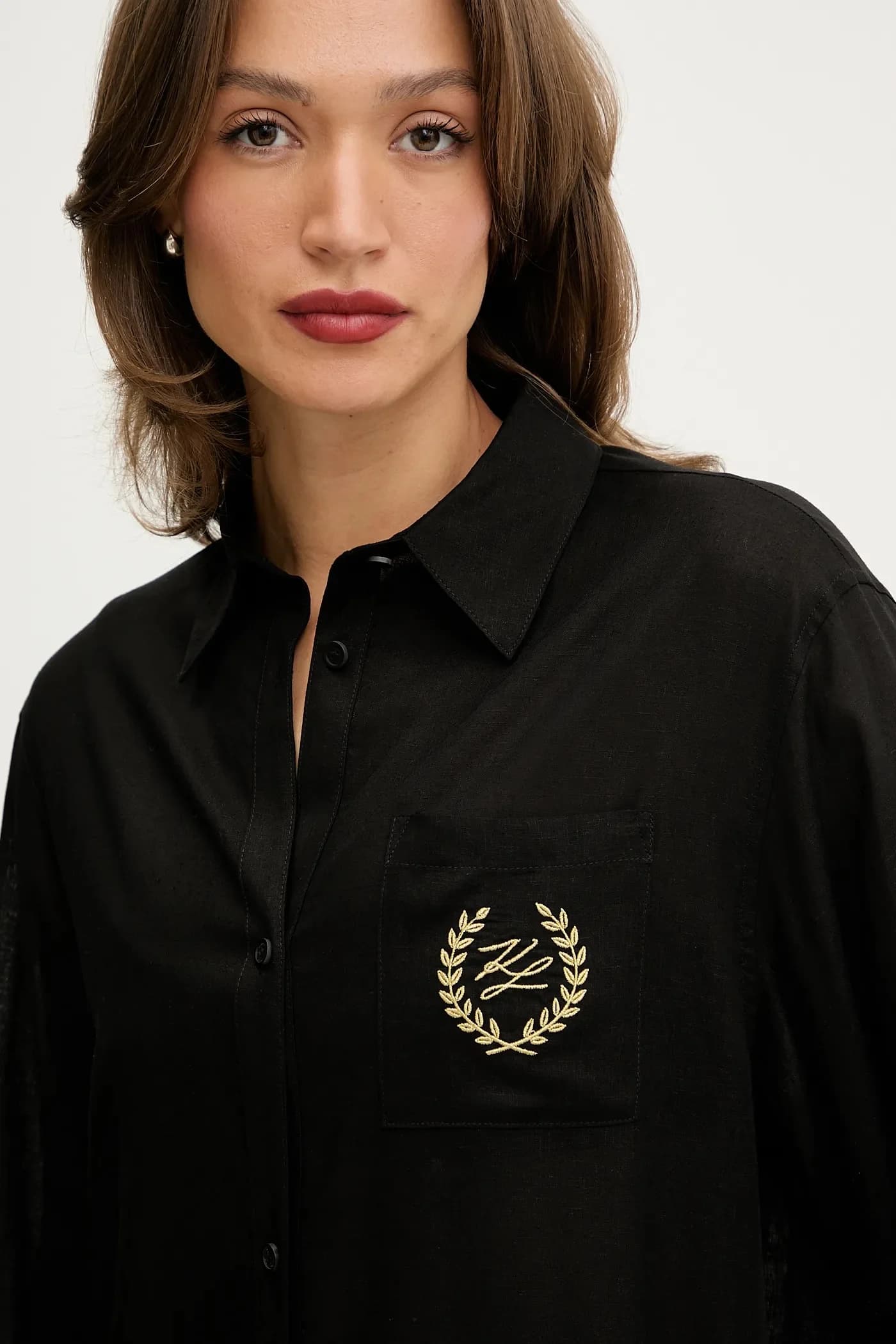 Пляжная рубашка из смесового льна HOTEL KARL - фото 4