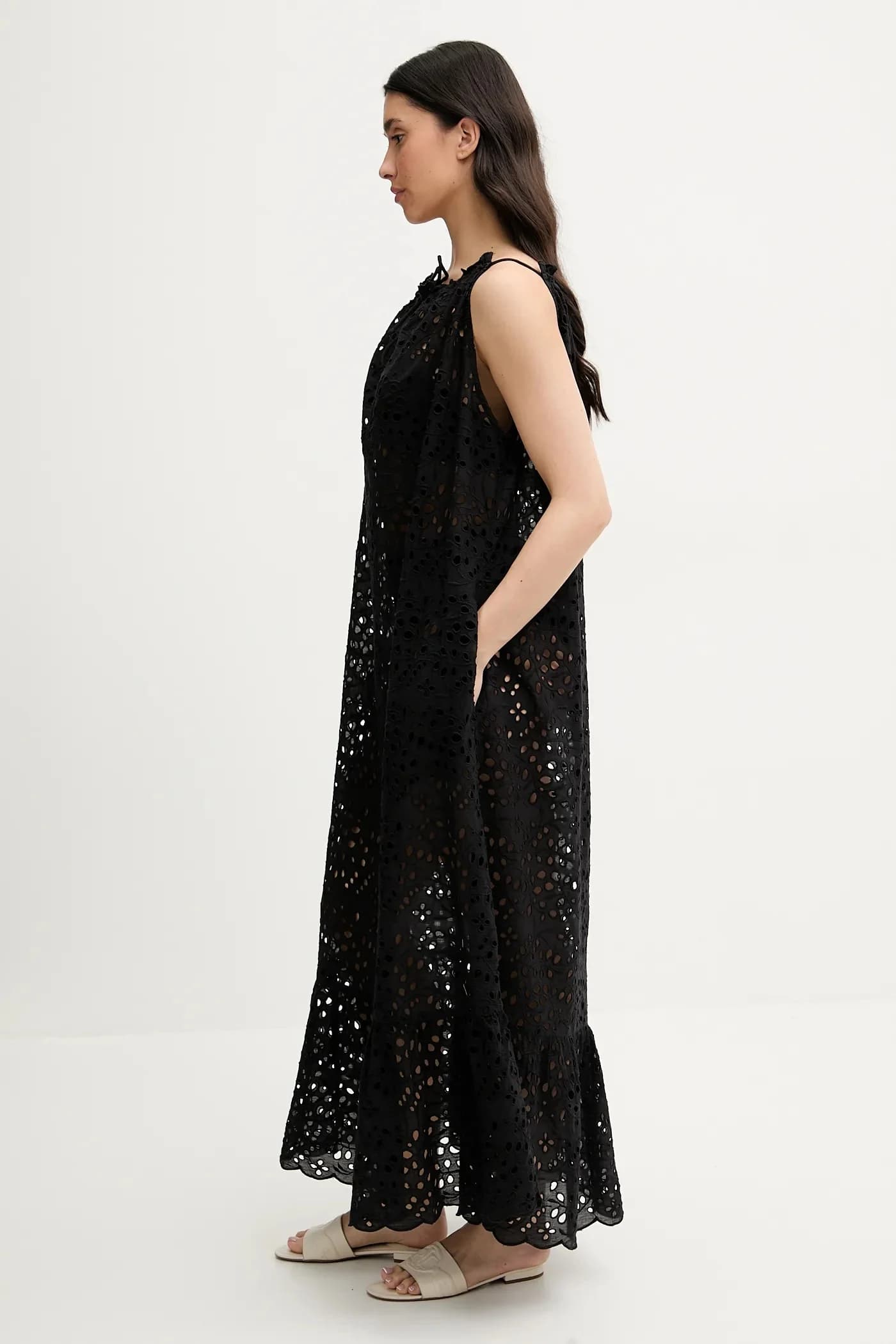 Хлопковое пляжное платье - фото 3