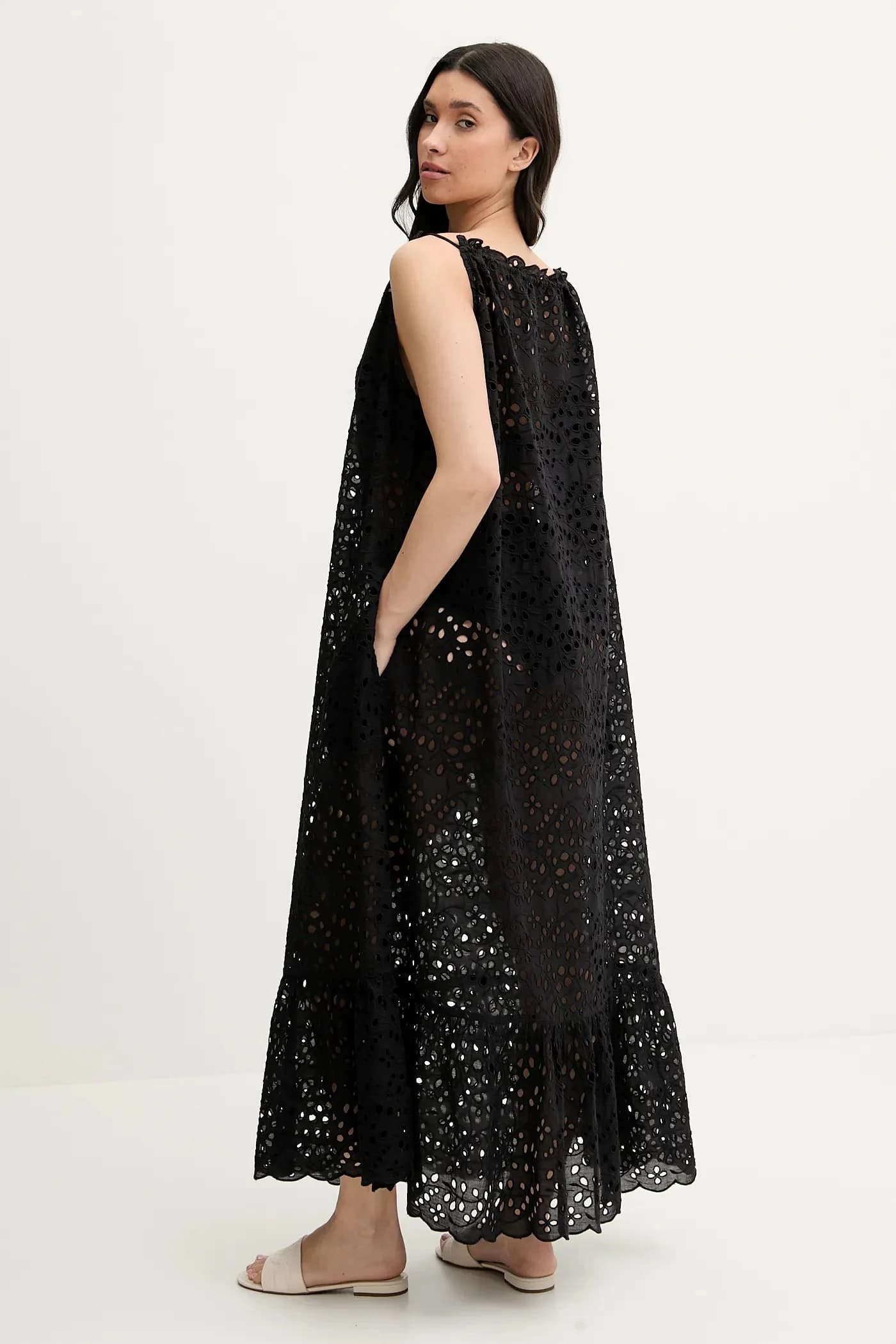 Хлопковое пляжное платье - фото 4