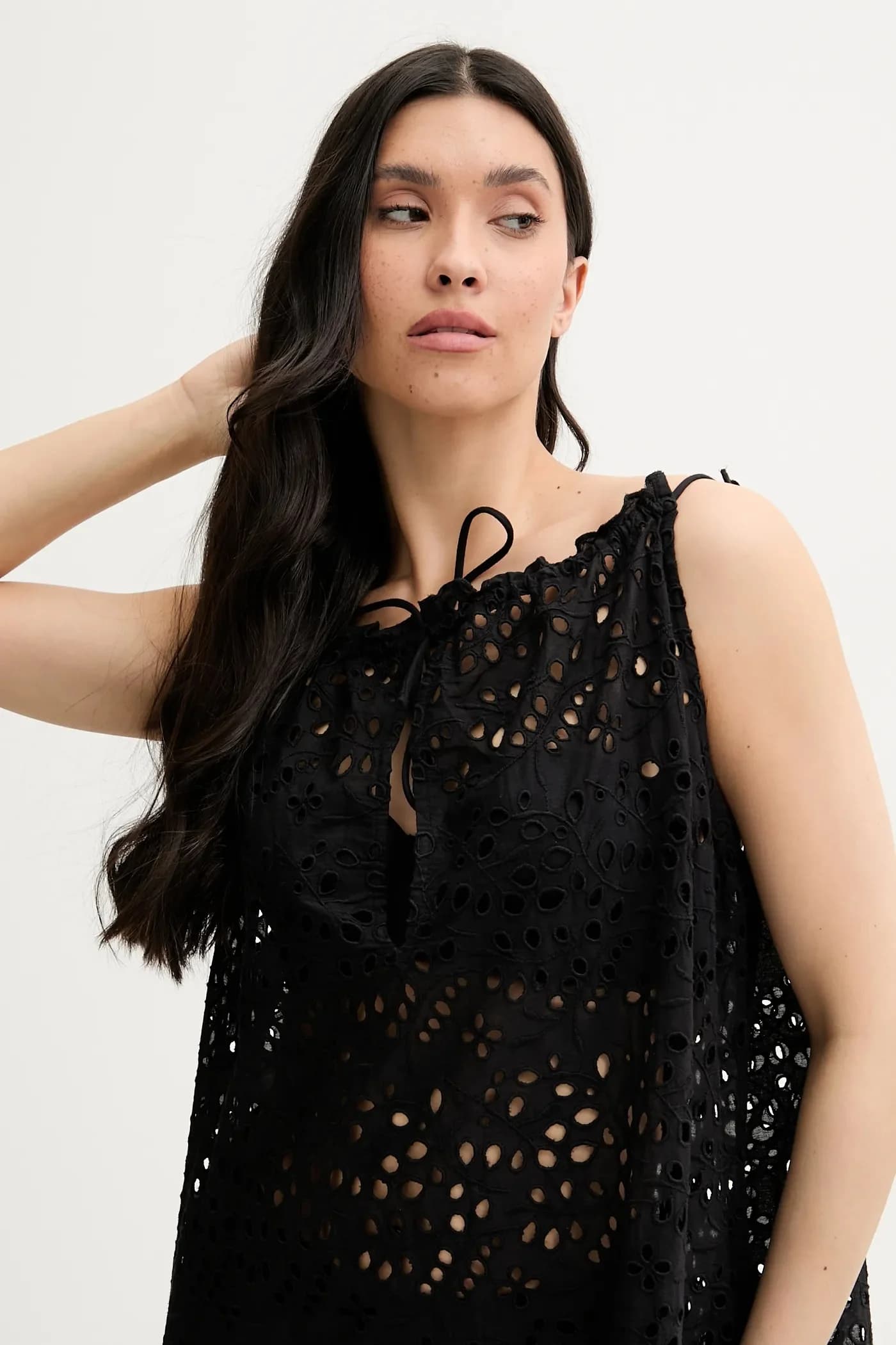 Хлопковое пляжное платье - фото 5