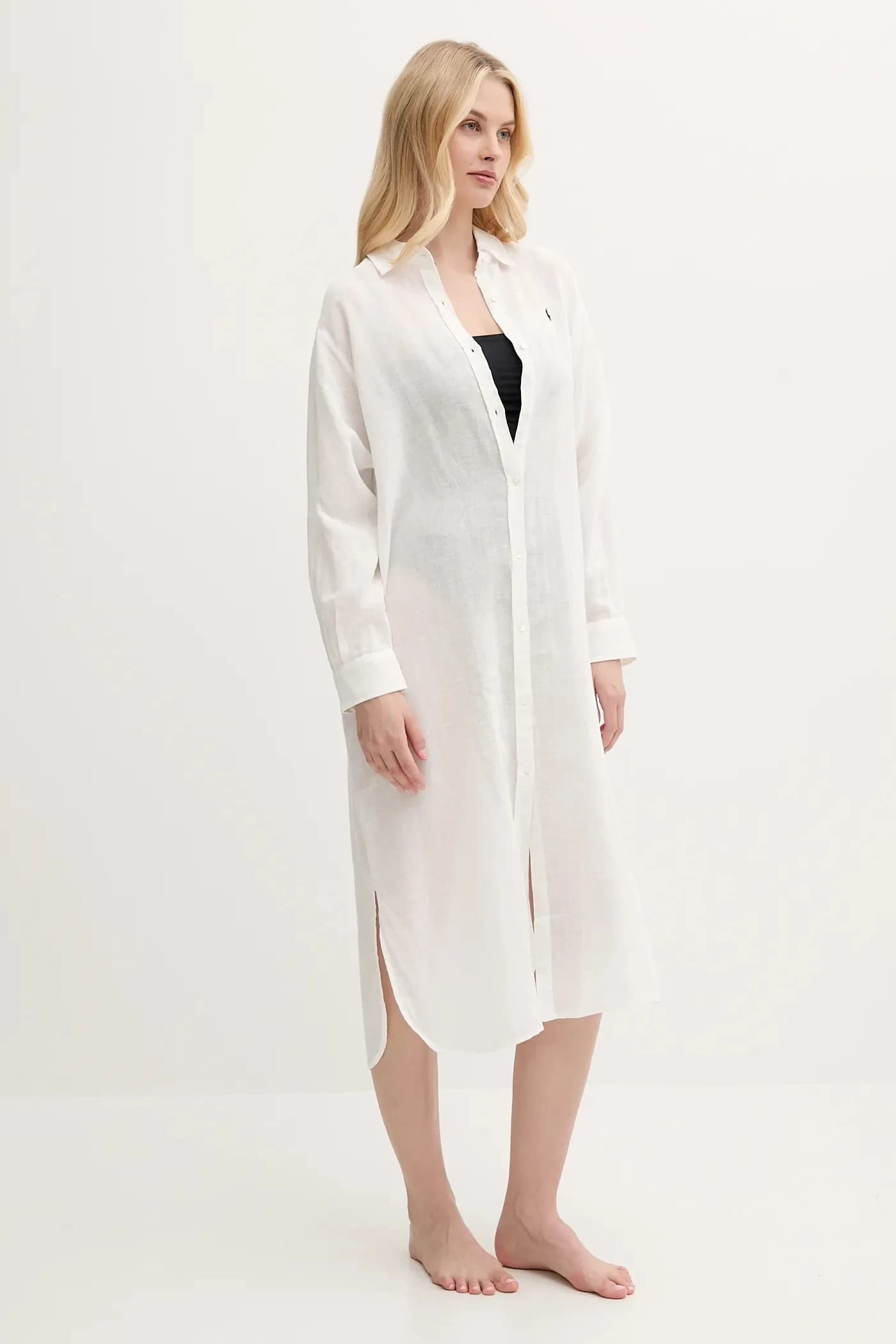 Льняное пляжное платье - фото 2