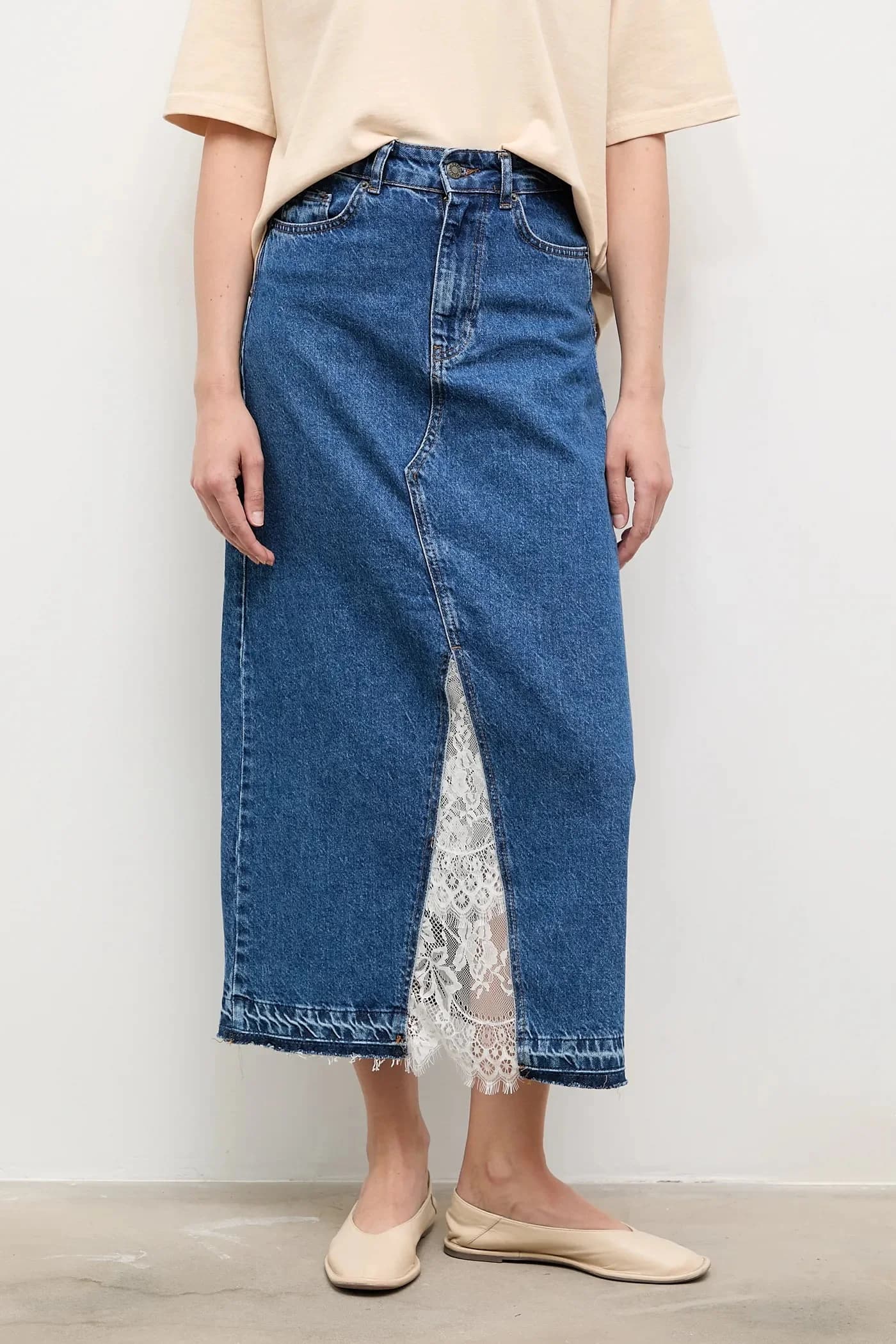 Хлопковая джинсовая юбка