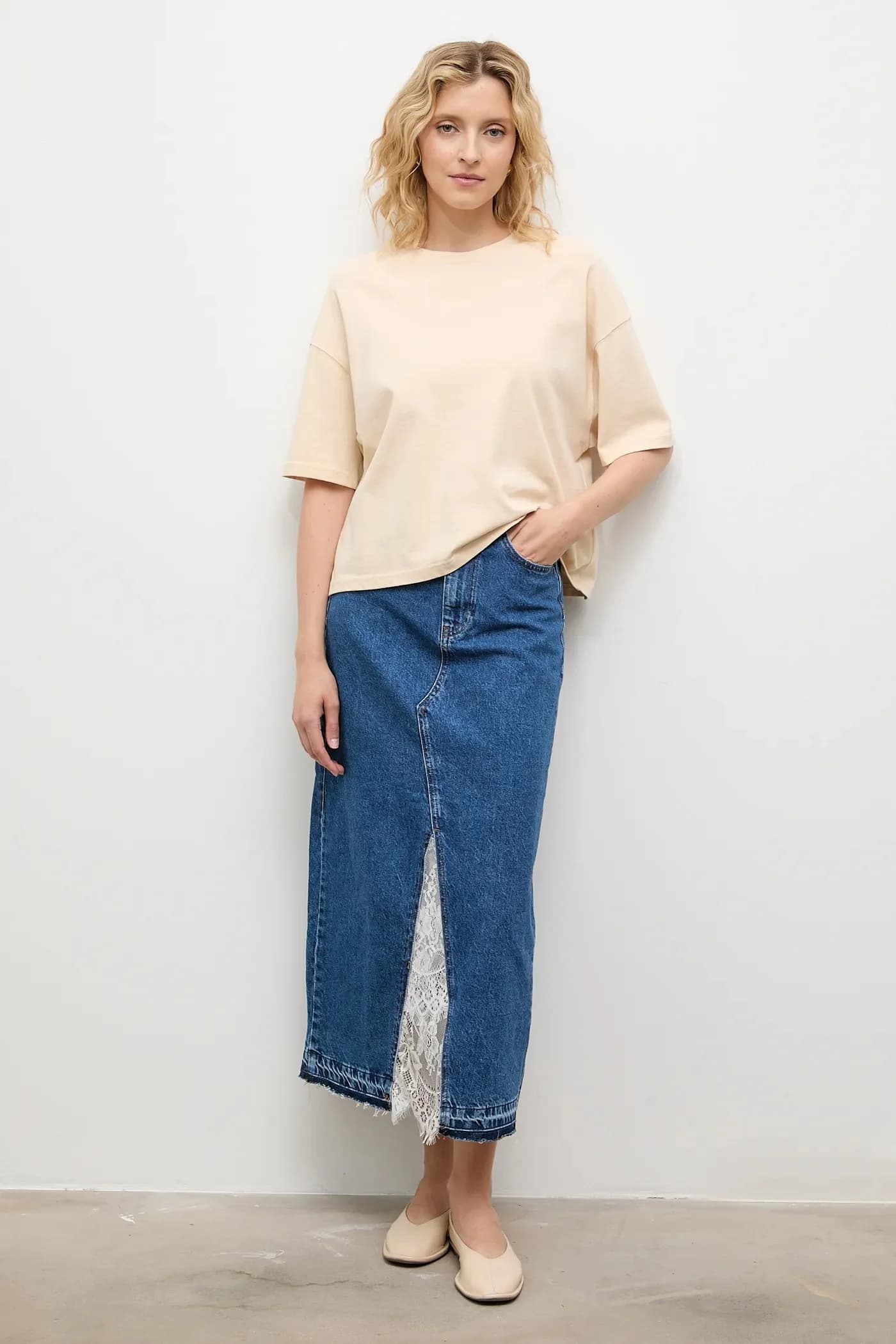 Хлопковая джинсовая юбка - фото 2