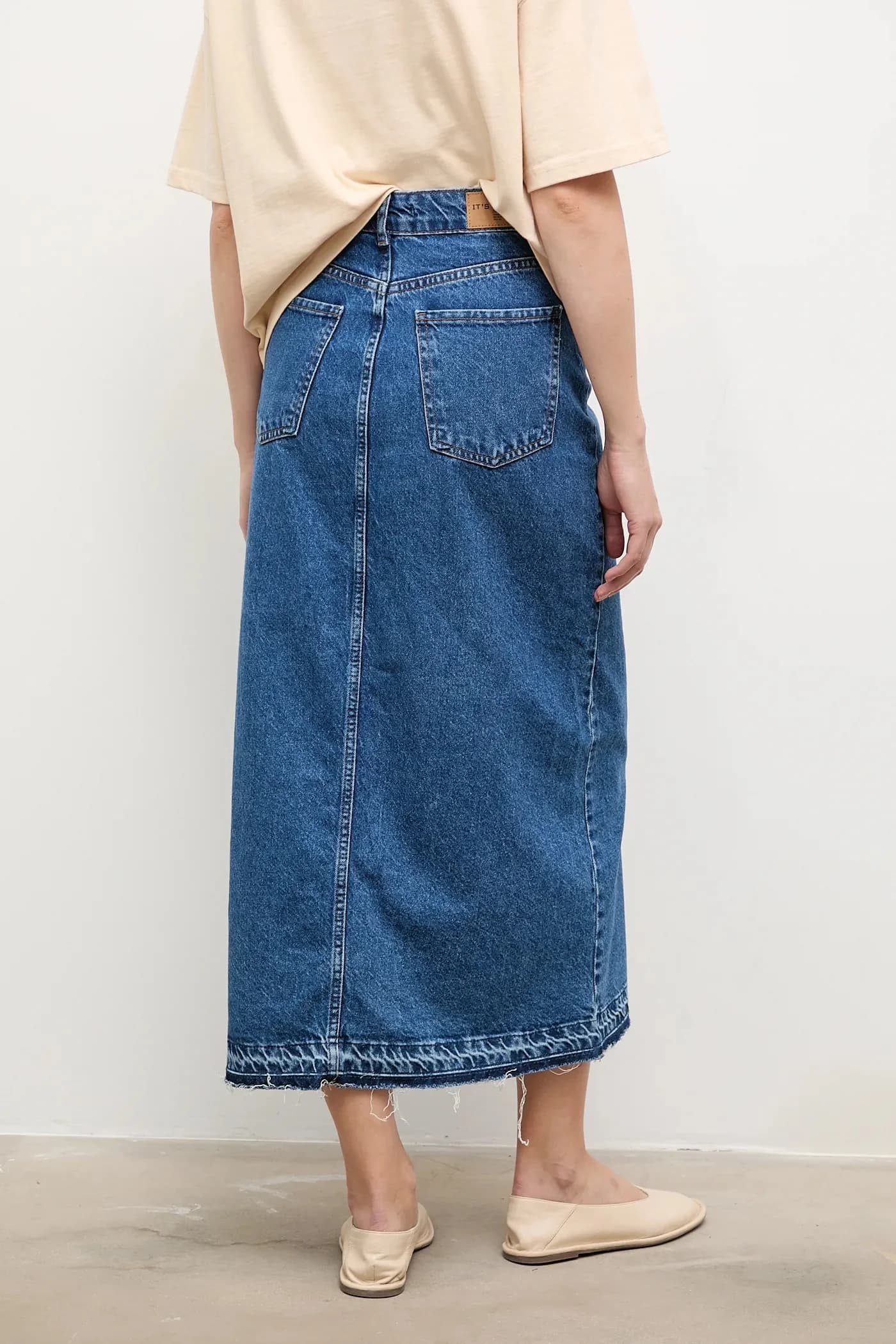 Хлопковая джинсовая юбка - фото 3