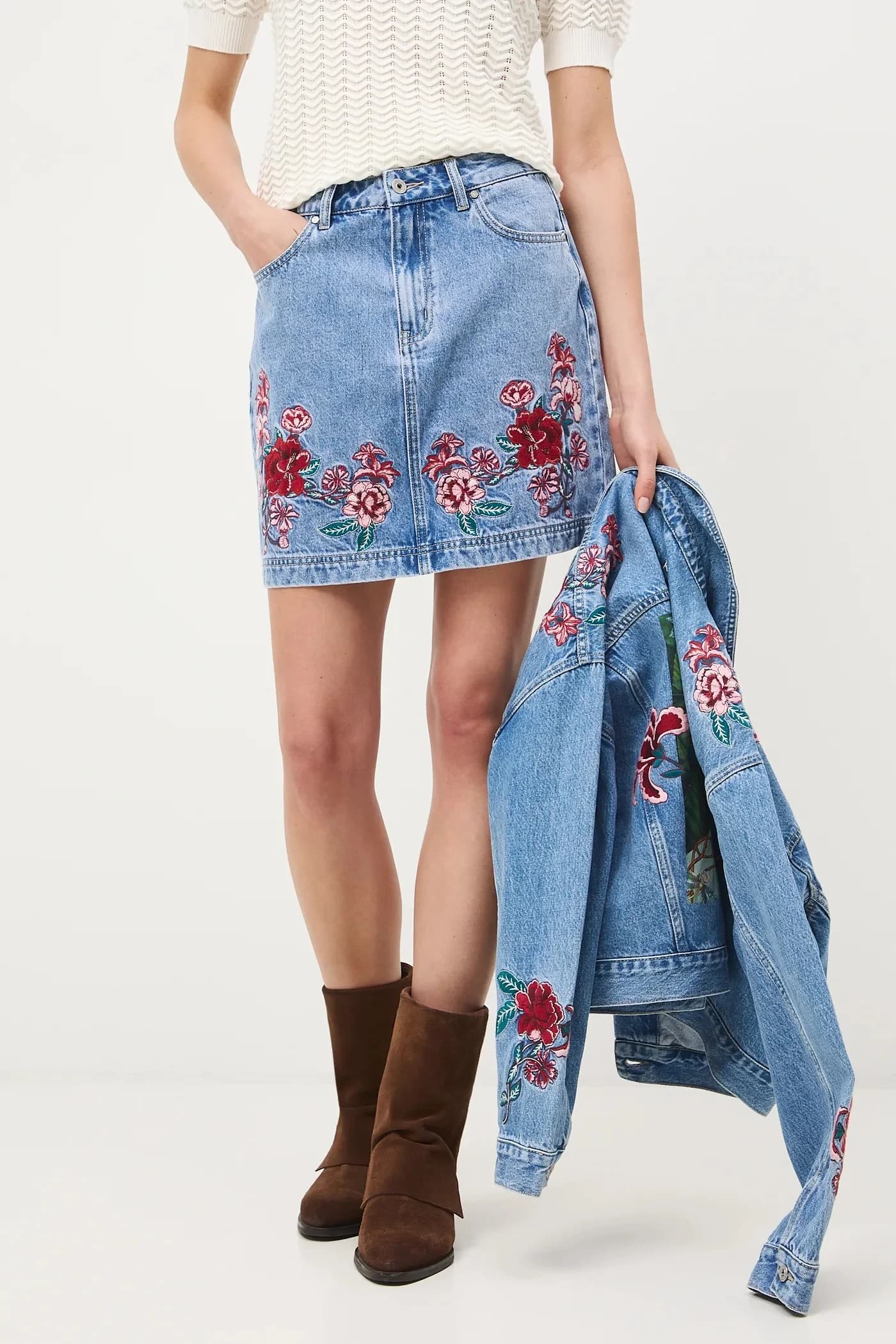 Хлопковая джинсовая юбка