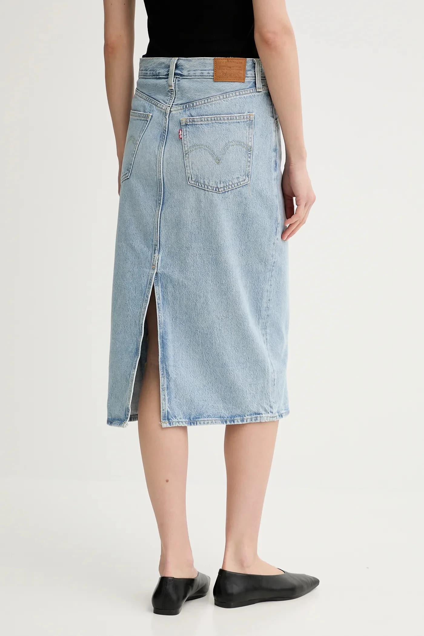 джинсовая юбка HR SLIT SKIRT - фото 3