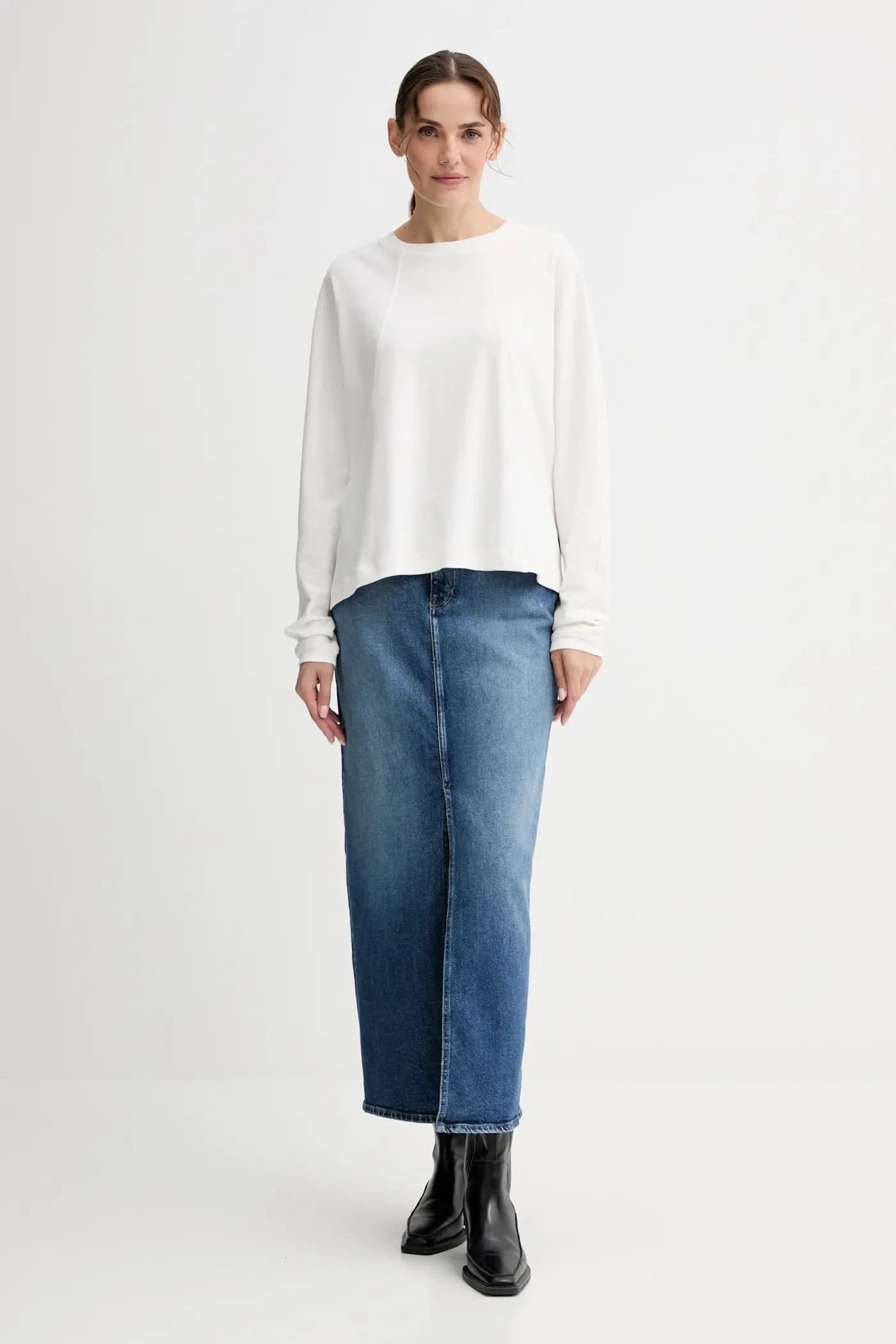 Виктория Длинная джинсовая юбка - фото 2