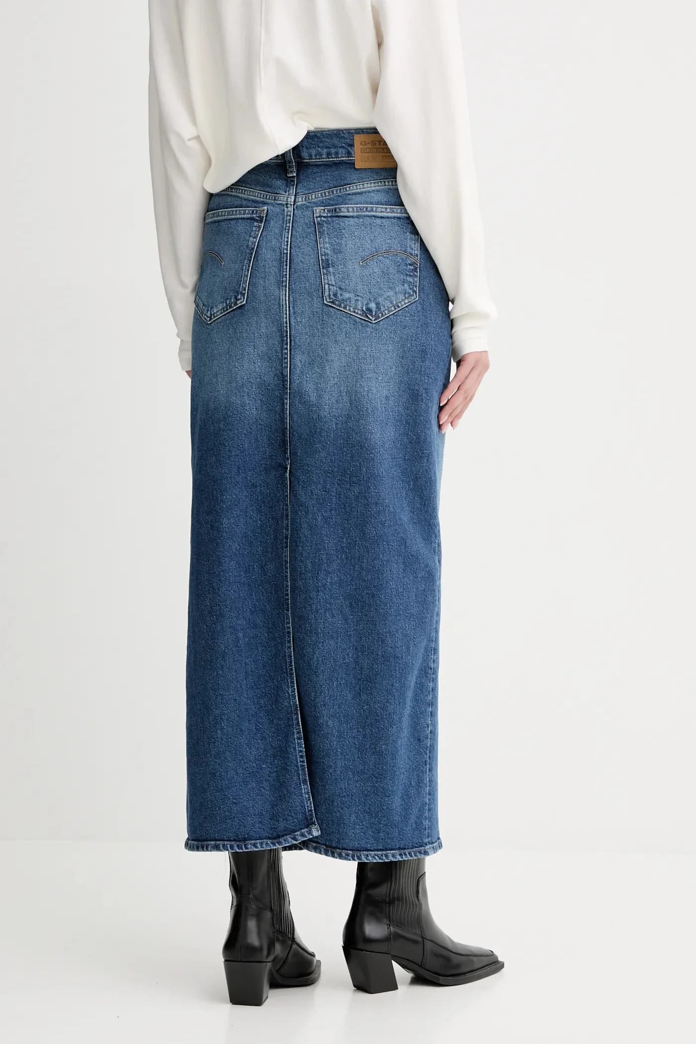 Виктория Длинная джинсовая юбка - фото 3