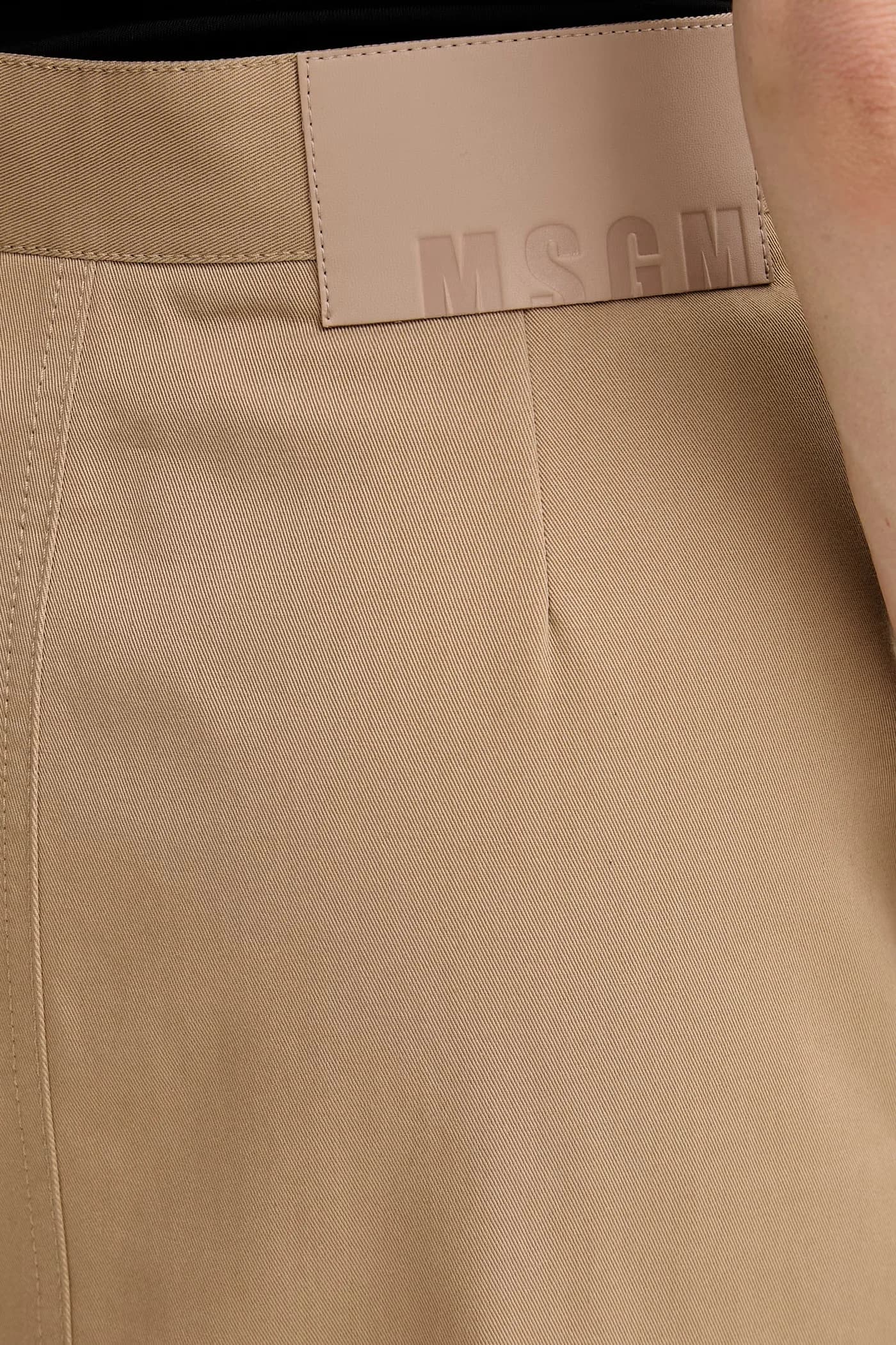 Хлопковая юбка с разрезом - фото 4