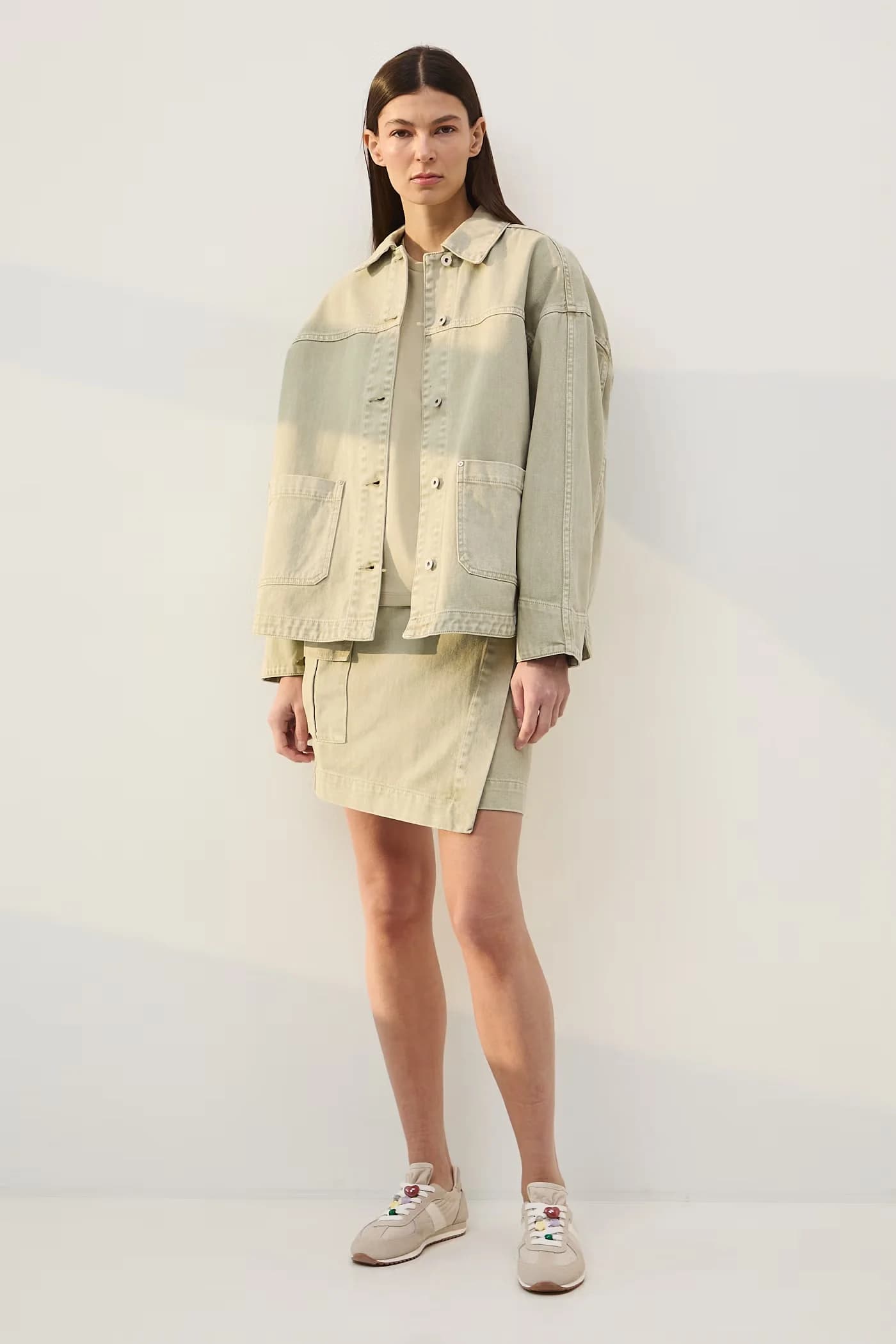 Джинсовая юбка с запахом - фото 2