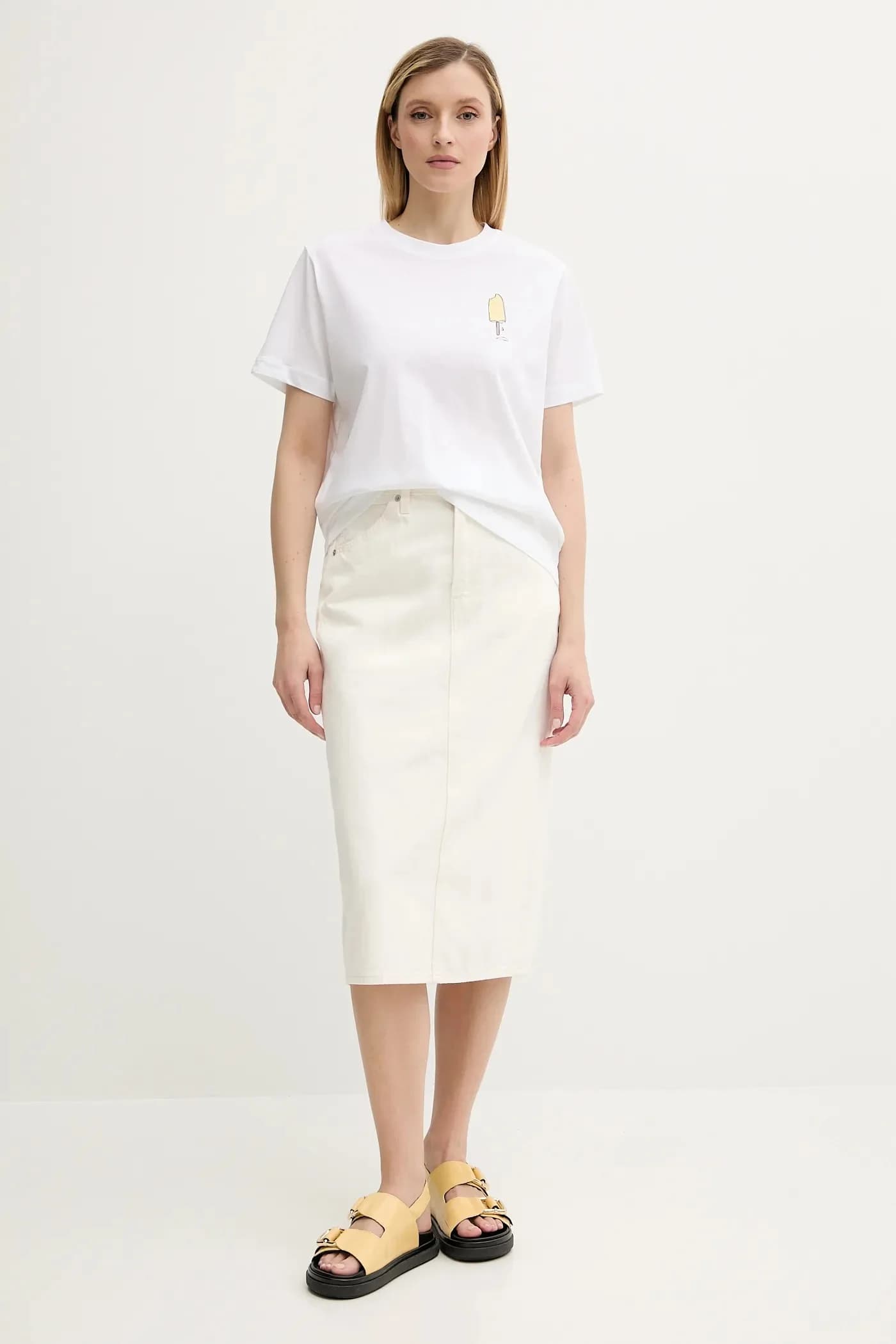 джинсовая юбка HR SLIT SKIRT - фото 2