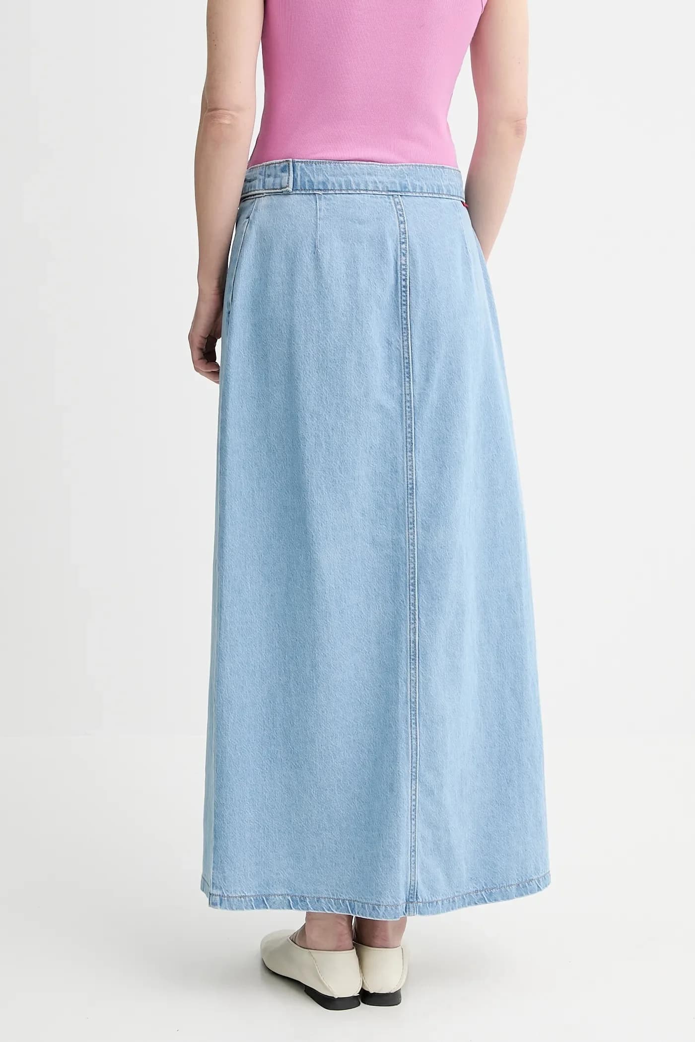 джинсовая юбка COLUMN WRAP SKIRT - фото 3