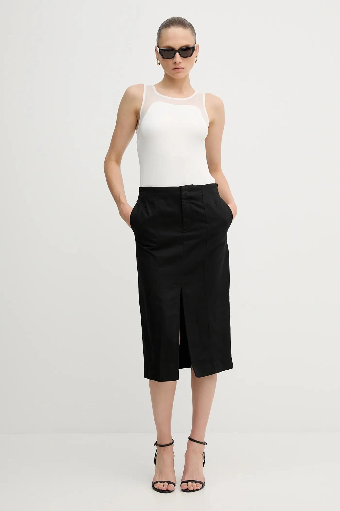 Юбка из смесового льна - фото 2