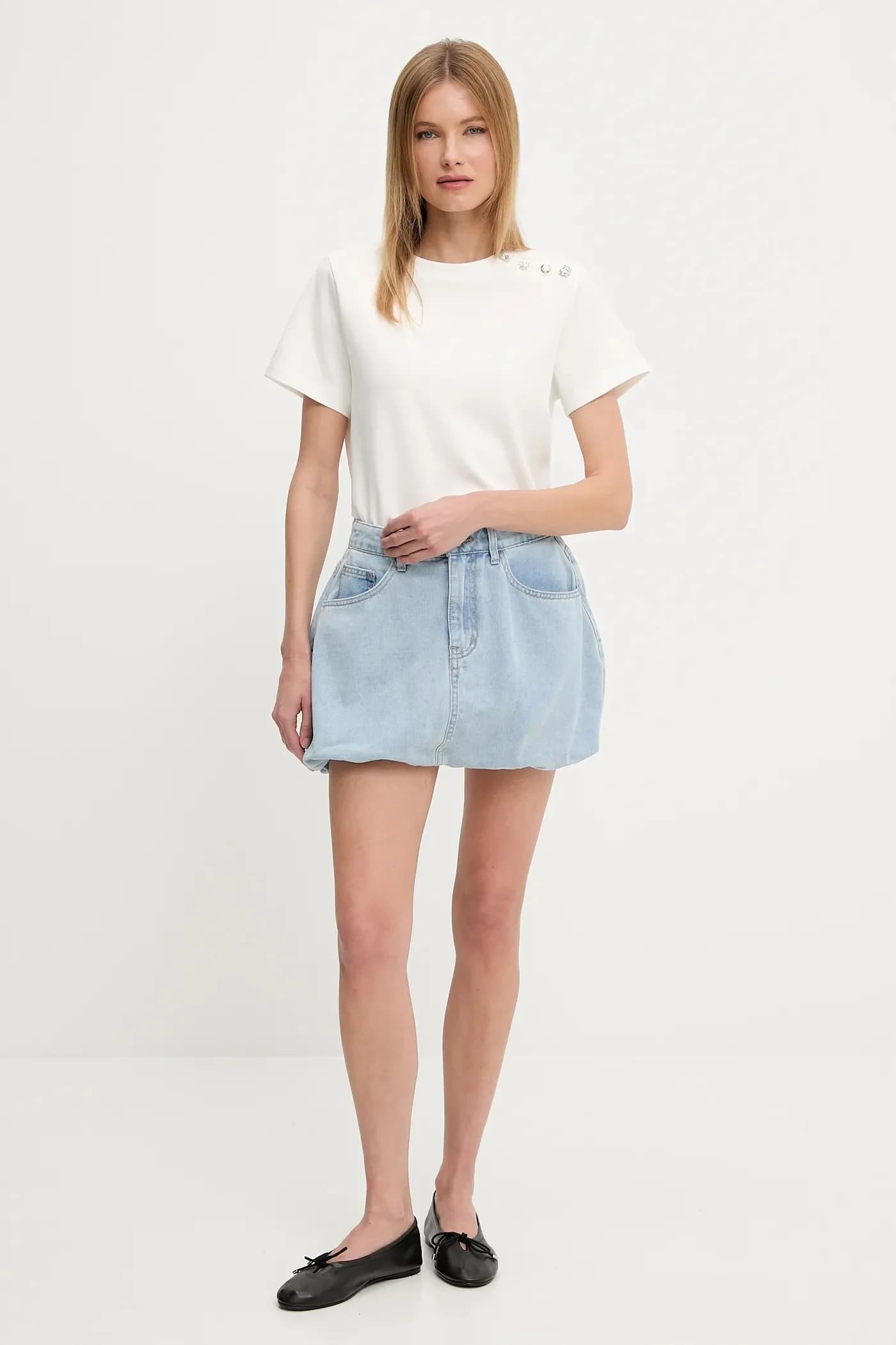 Хлопковая джинсовая юбка - фото 2