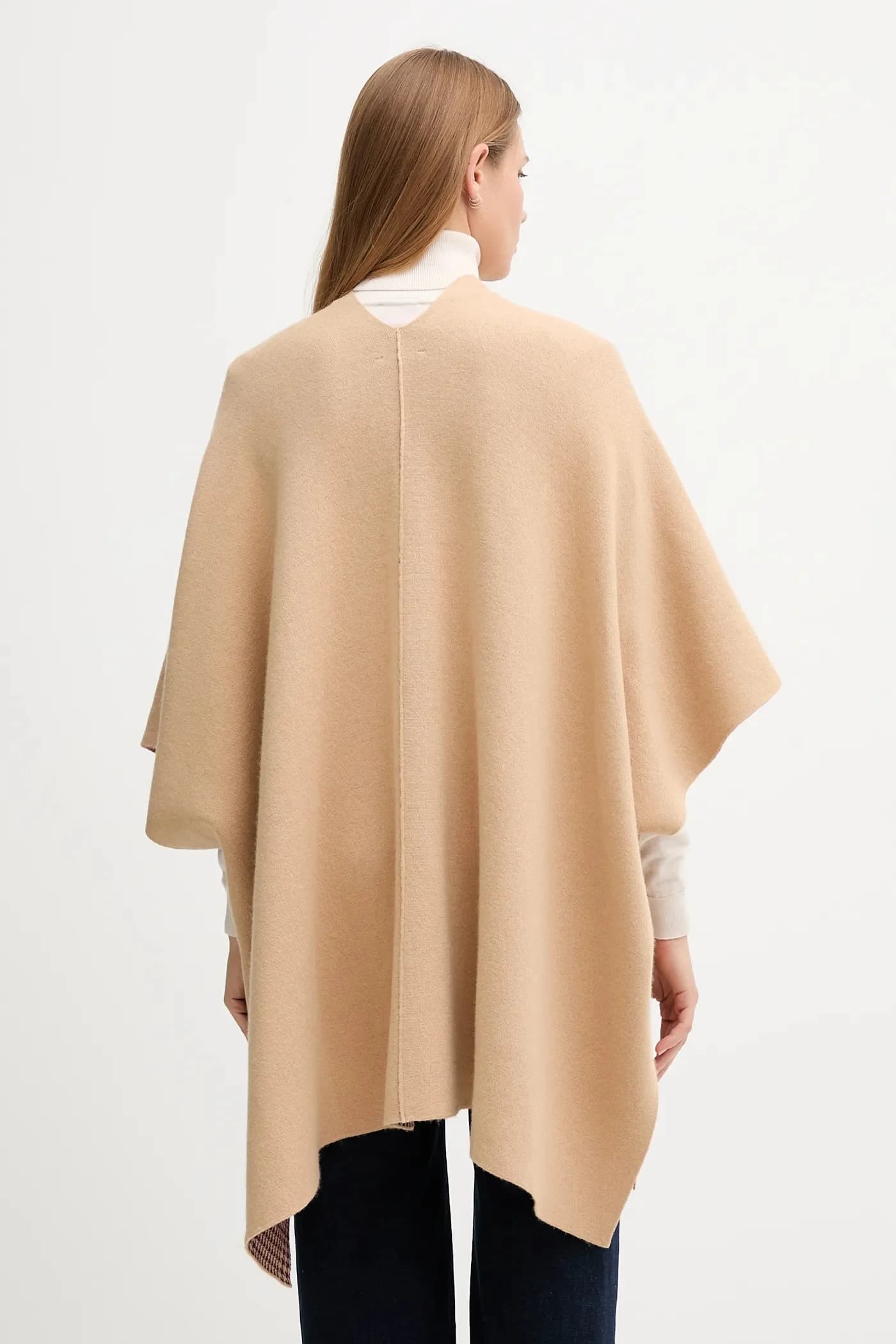 Пончо с добавлением шерсти, двустороннее. - фото 3