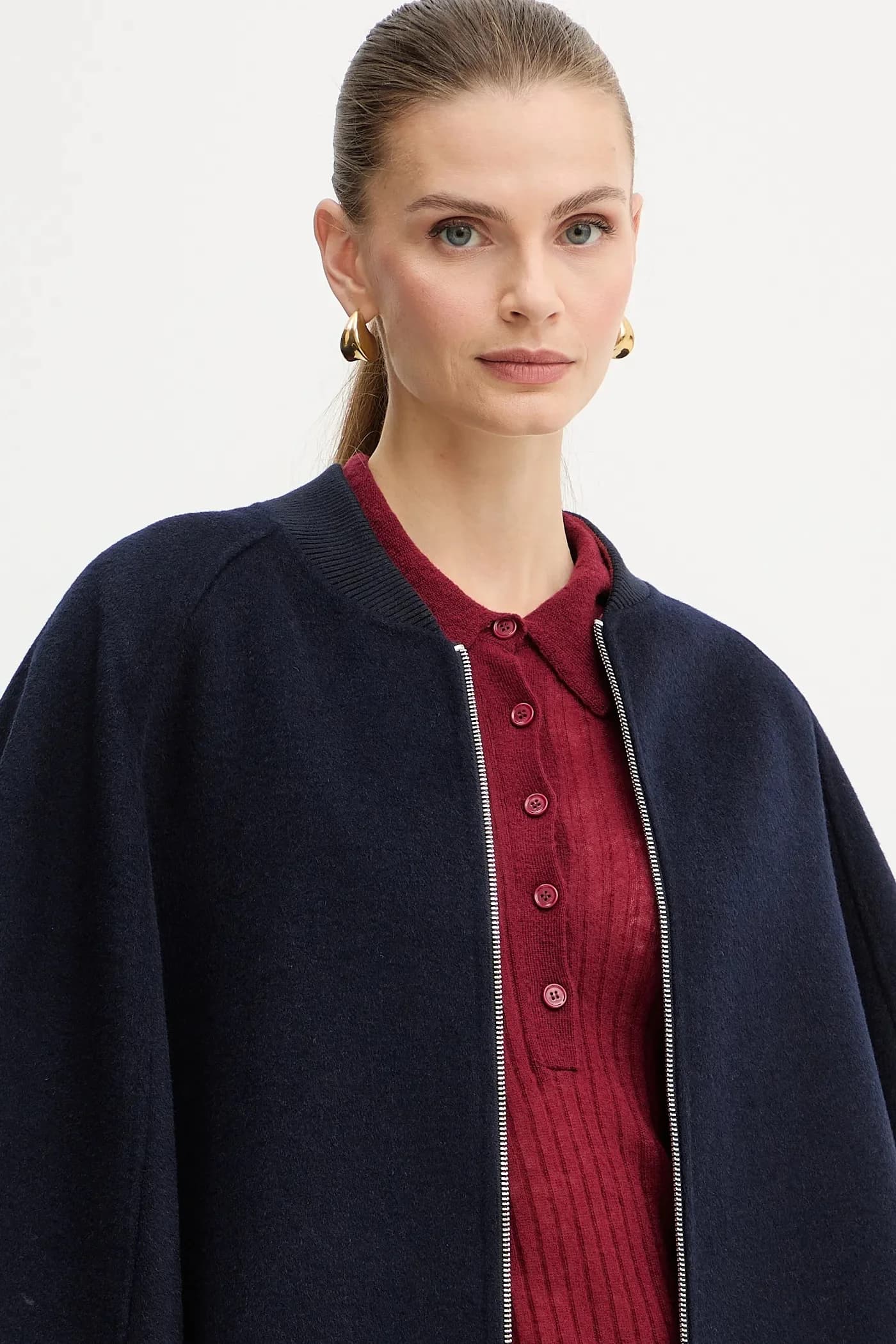 Двустороннее пончо с шерстью. - фото 5