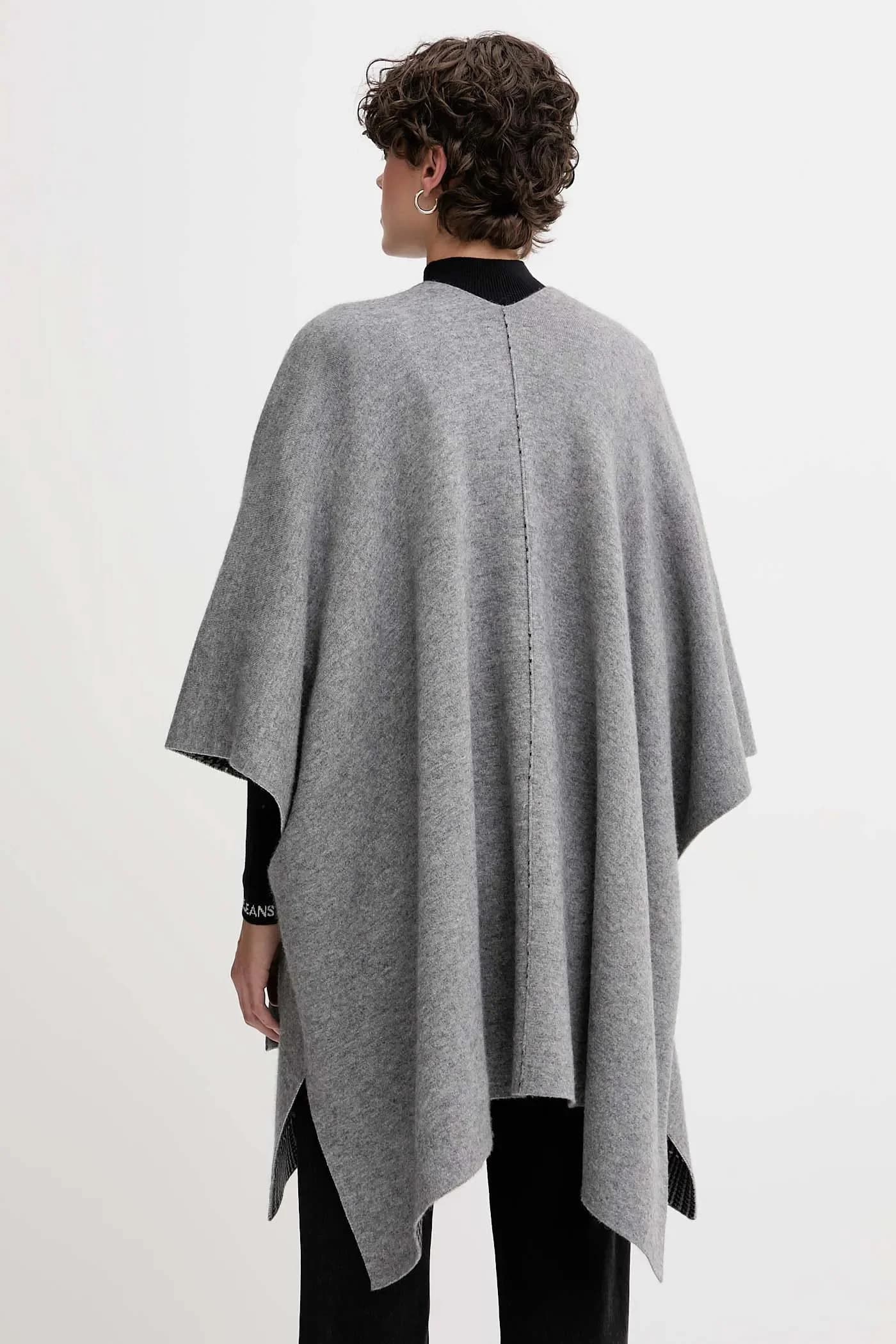 Пончо с добавлением шерсти, двустороннее. - фото 3