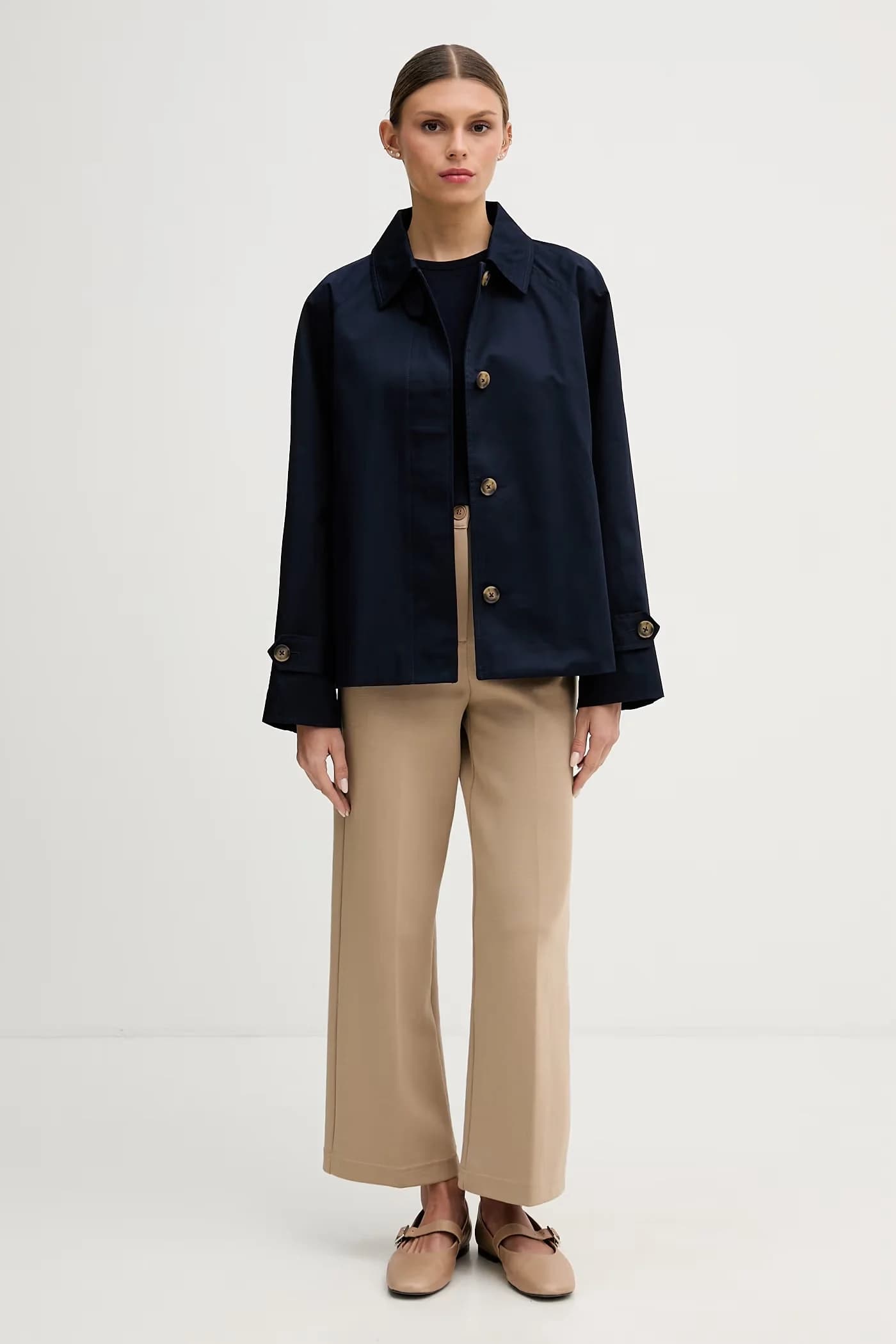 Хлопковая рубашка с длинным рукавом - фото 2