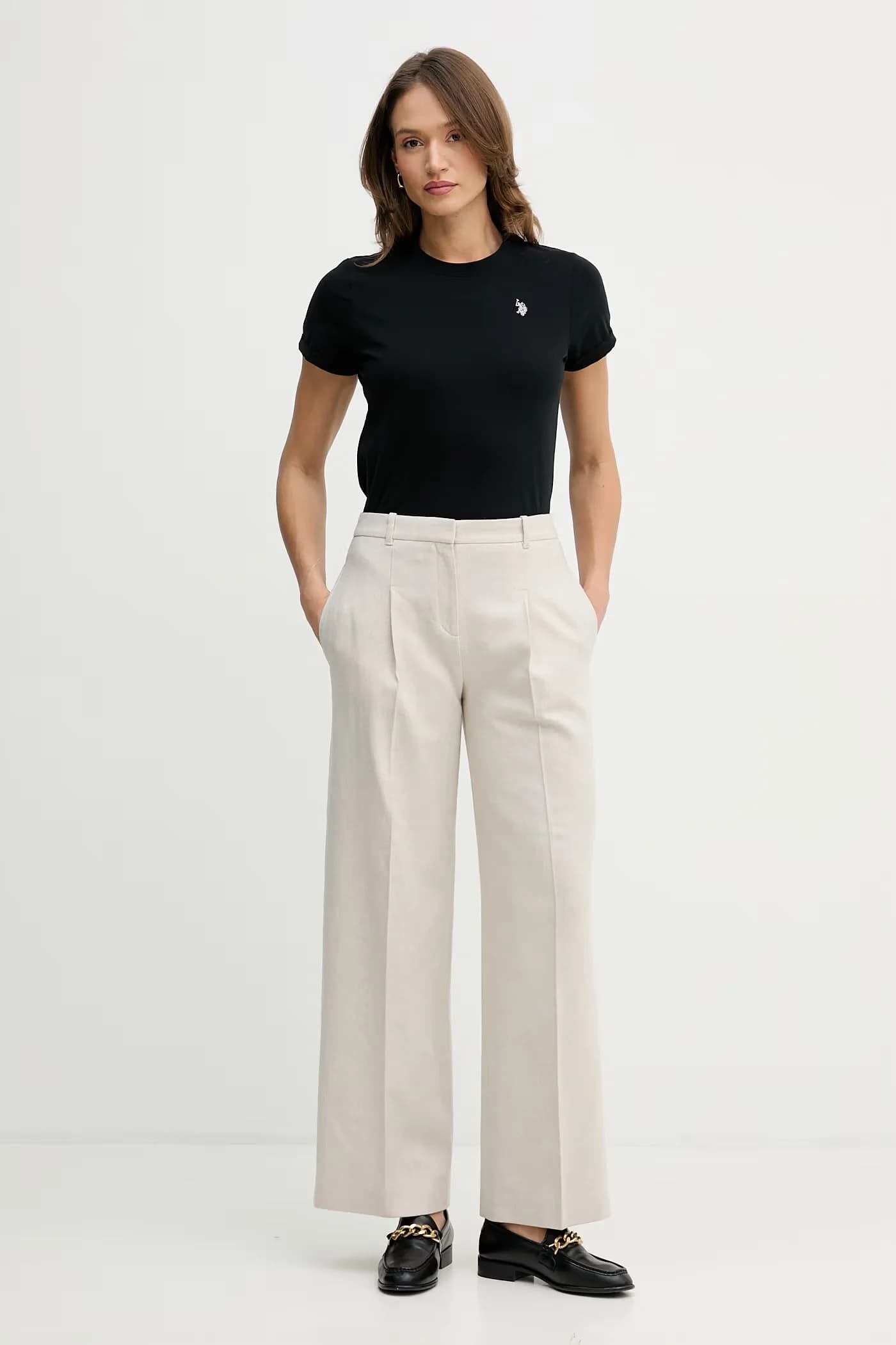 Хлопковая футболка с круглым вырезом - фото 2