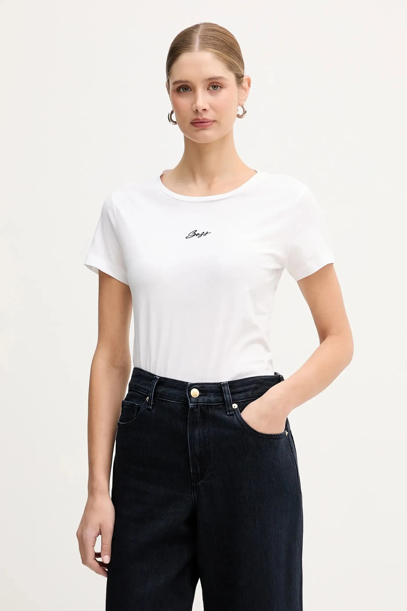 Хлопковая футболка с вышивкой C Elove