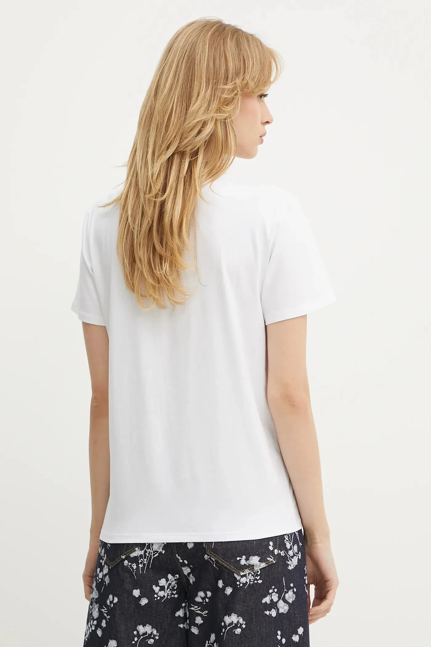 Хлопковая футболка с удлиненным логотипом - фото 3