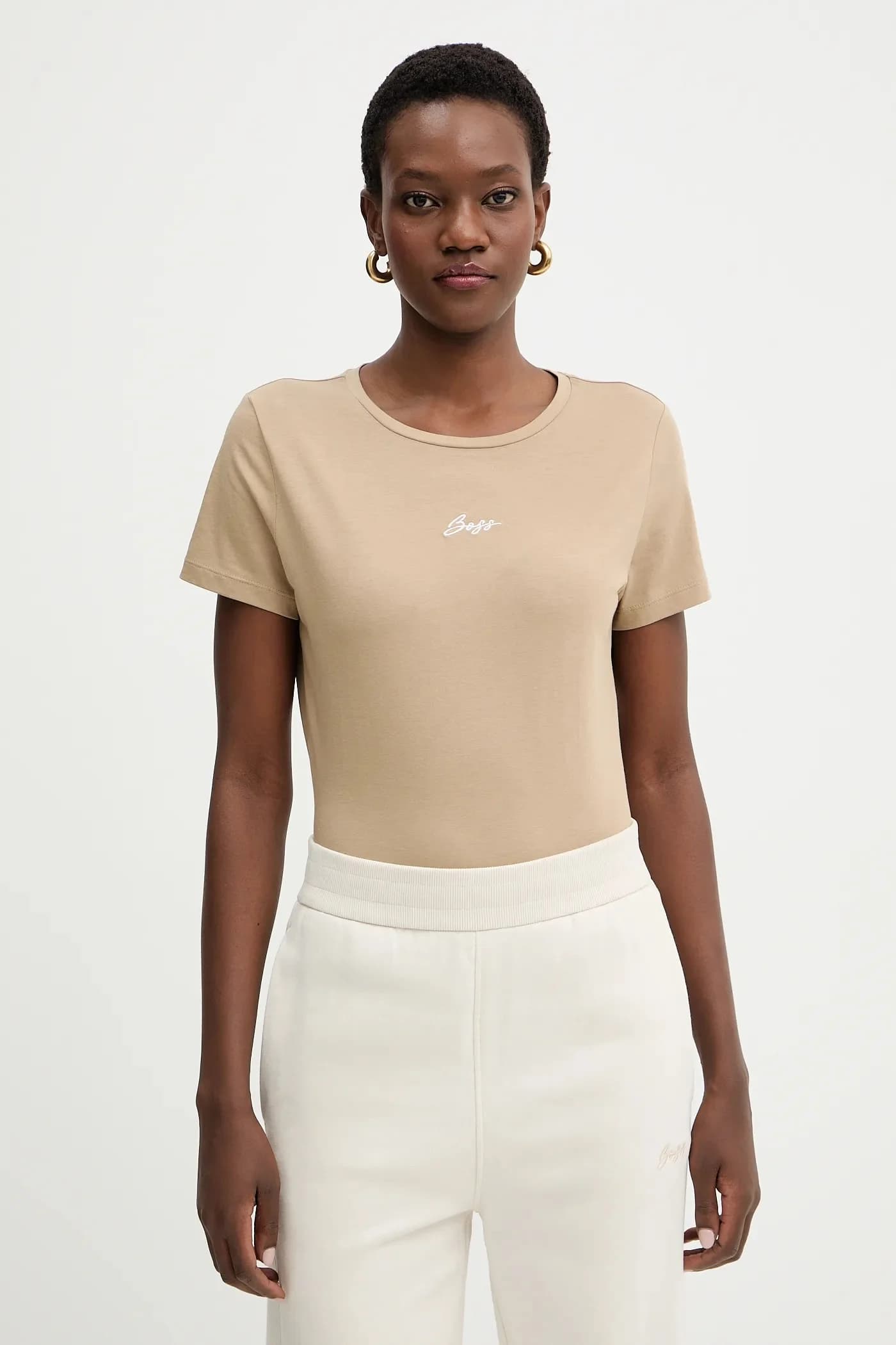 Хлопковая футболка с вышивкой C Elove