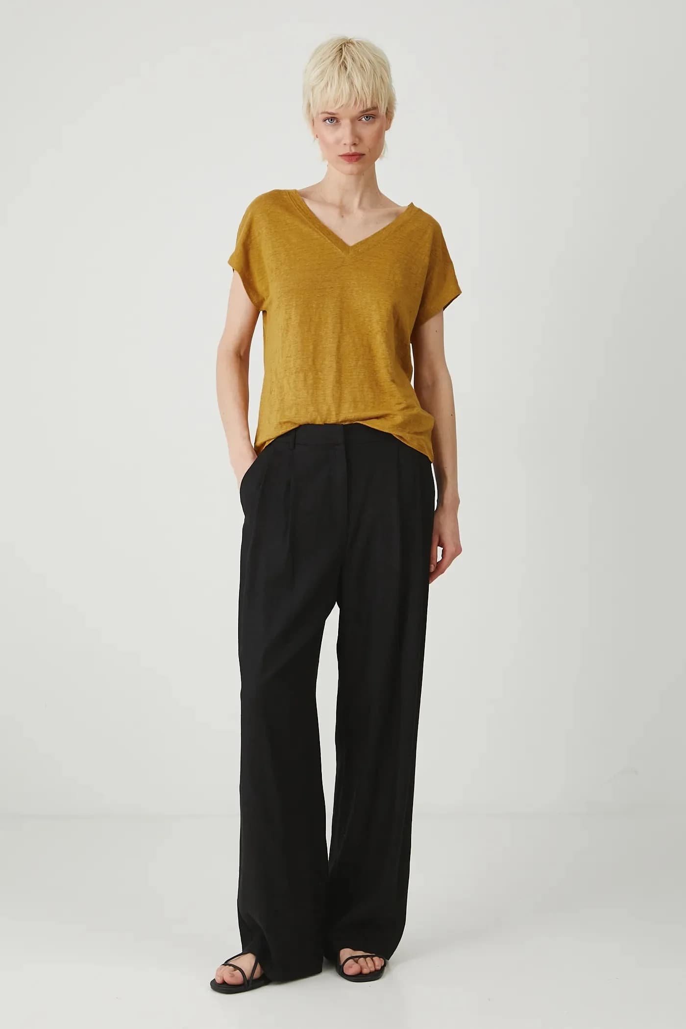 Льняная футболка - фото 2