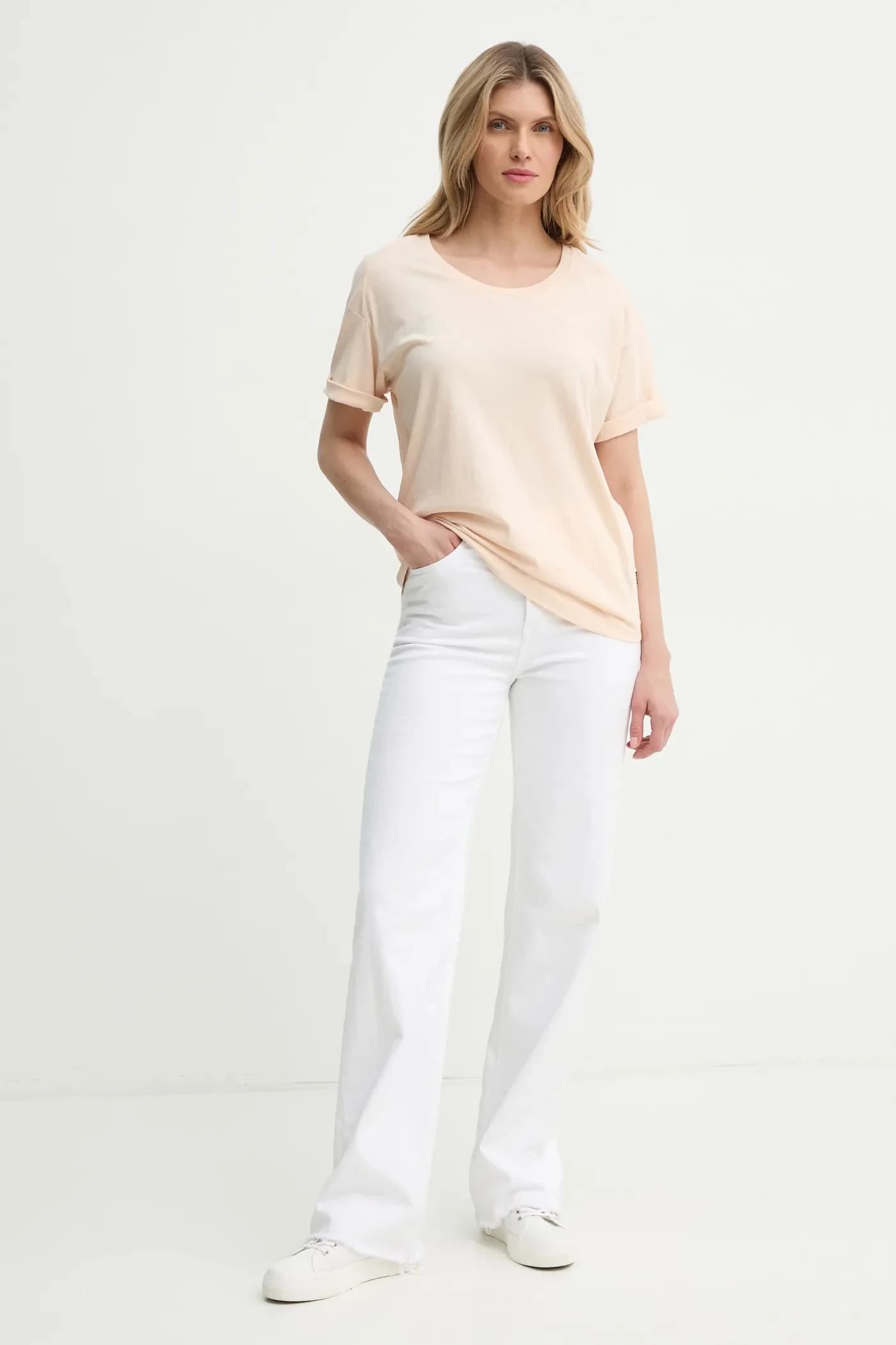 Подвернутая футболка из хлопка sl BF - фото 2