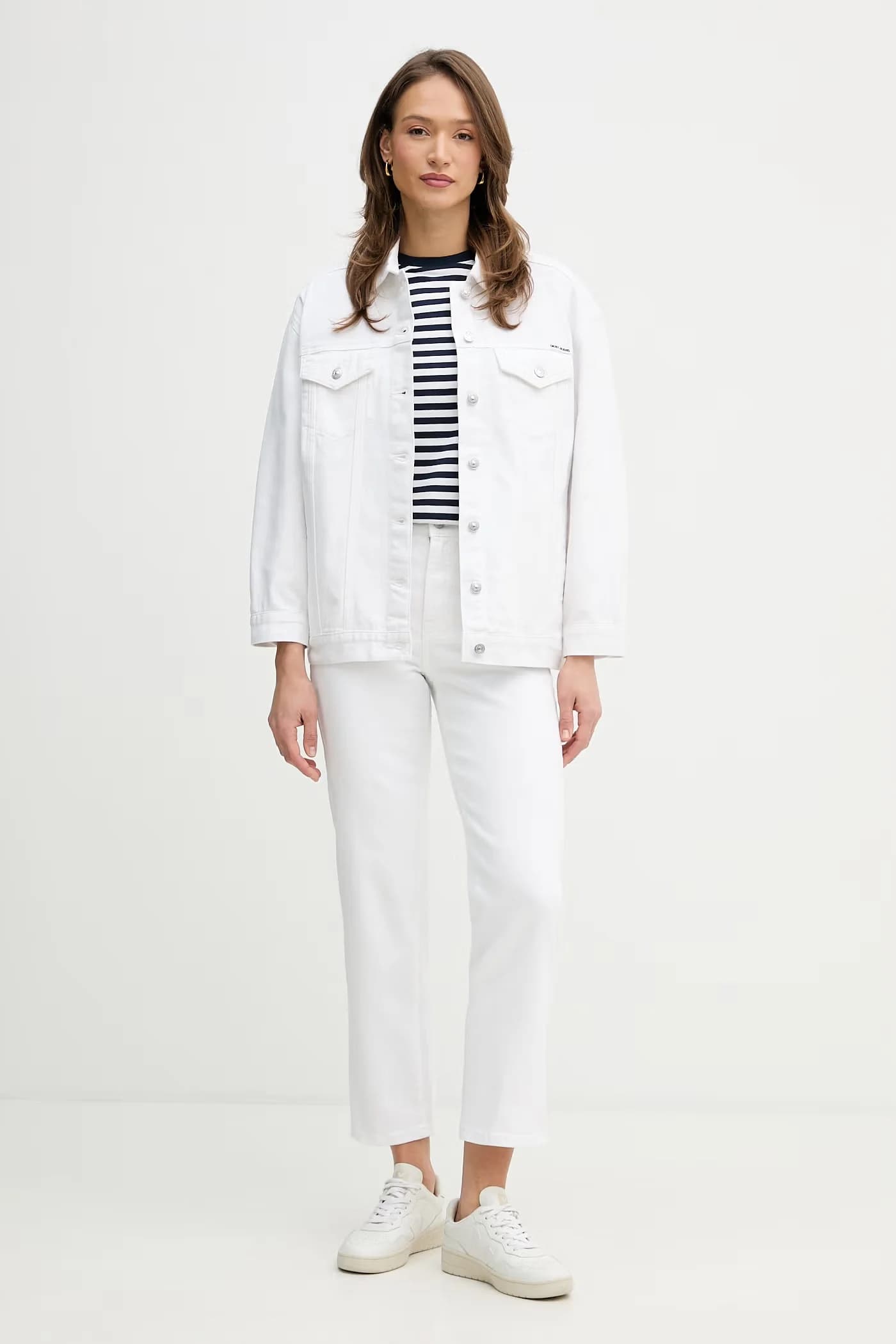 Хлопковая футболка STRIPE CREW NECK - фото 2