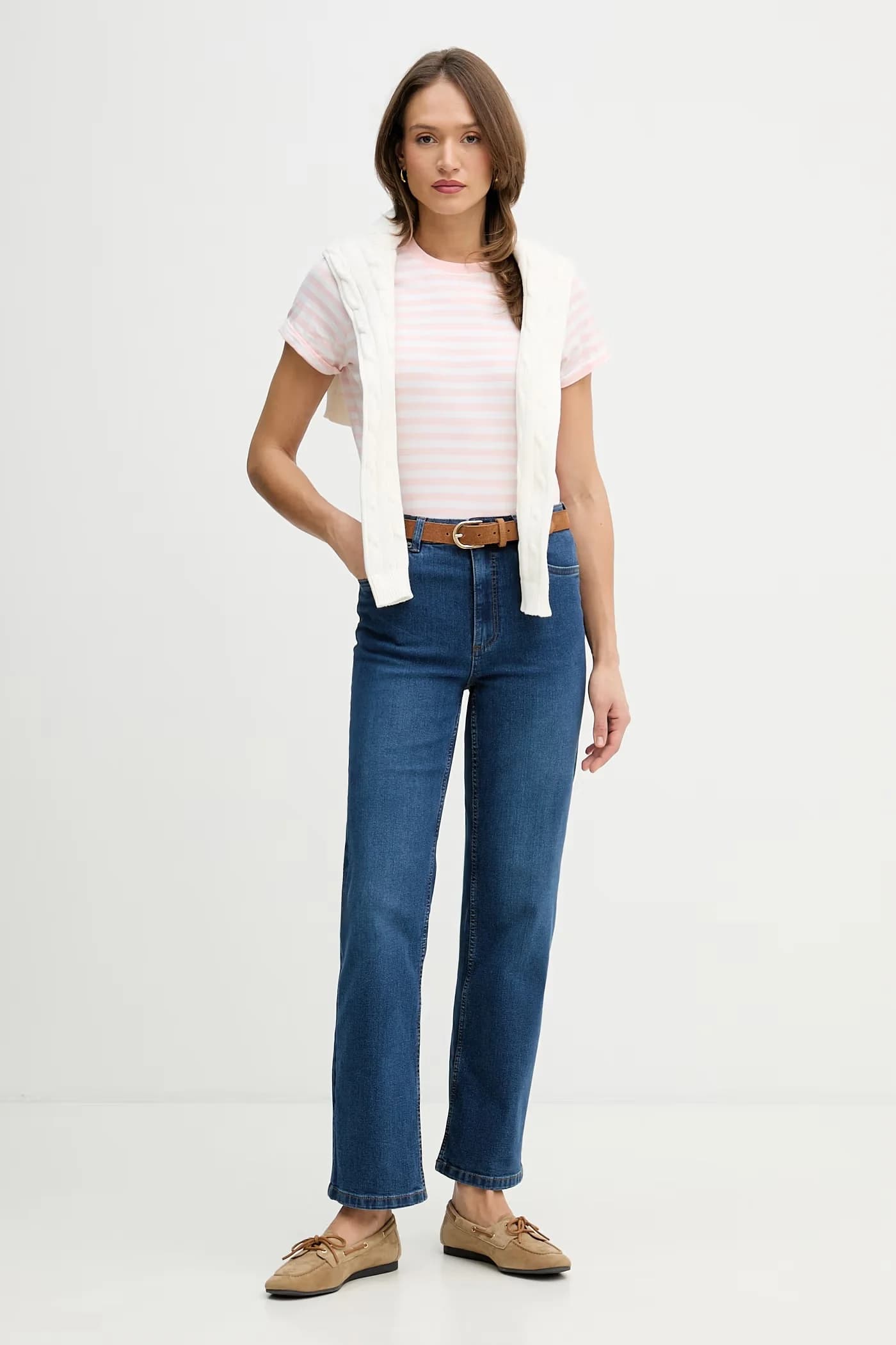 Хлопковая футболка STRIPE CREW NECK - фото 2