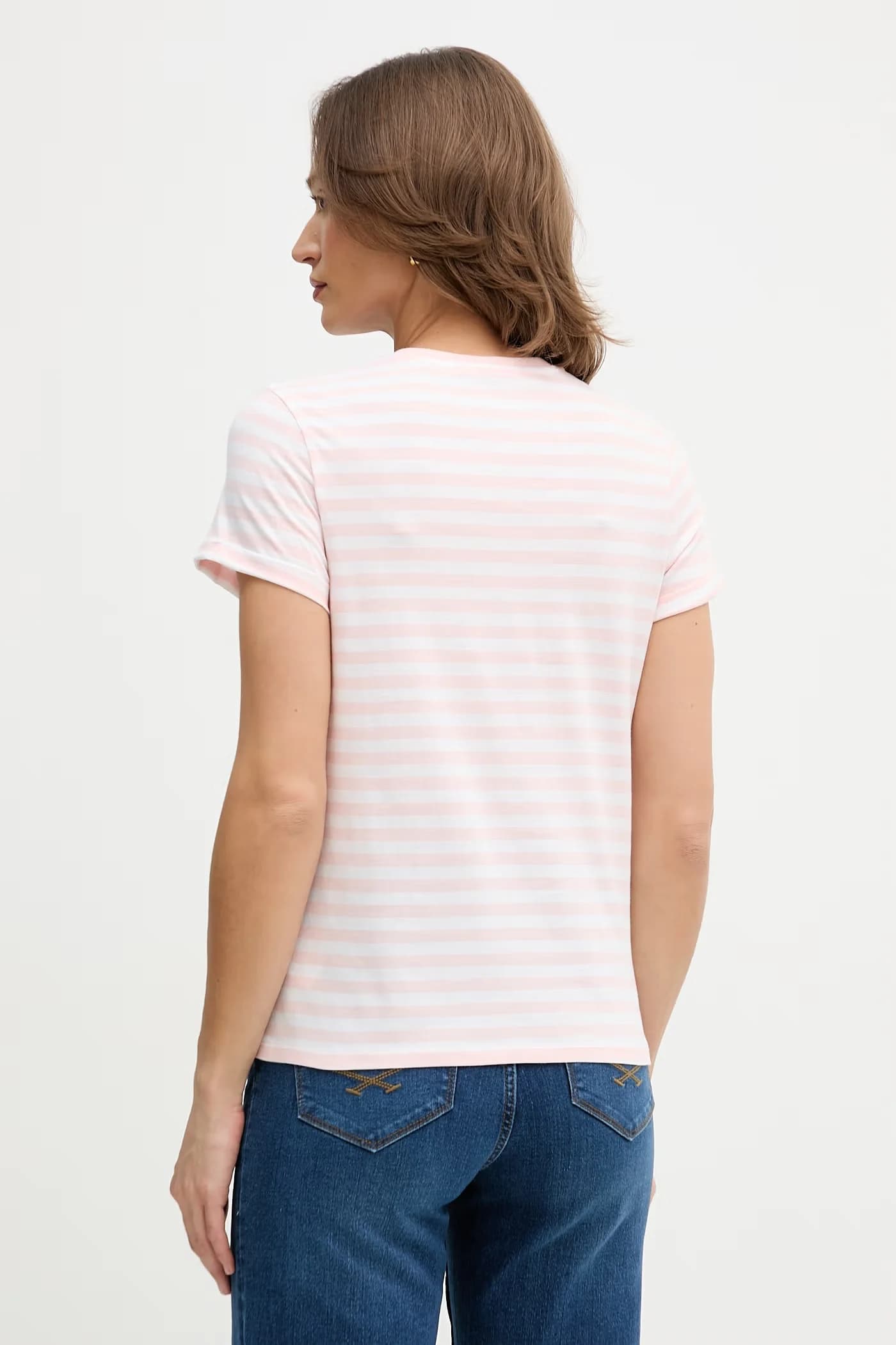 Хлопковая футболка STRIPE CREW NECK - фото 3