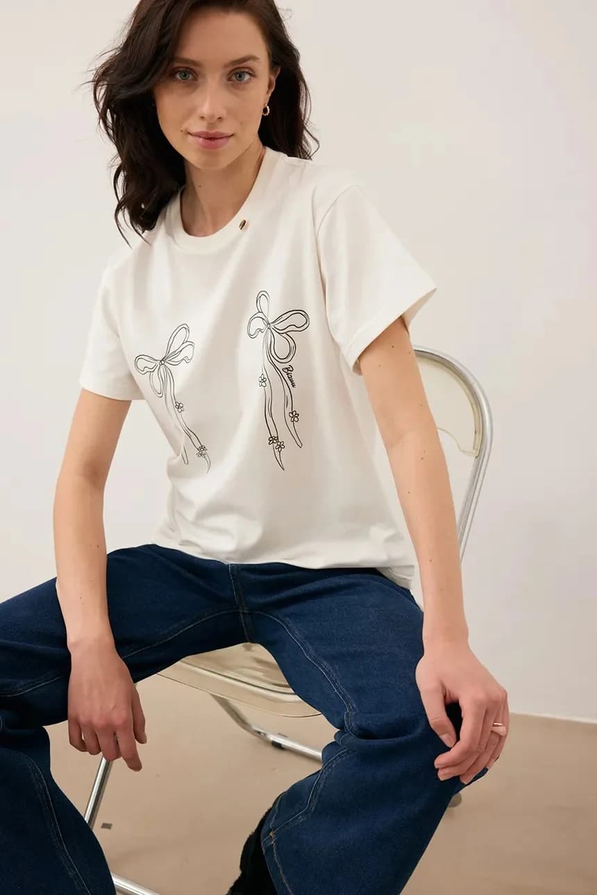 футболка с бантом - фото 4