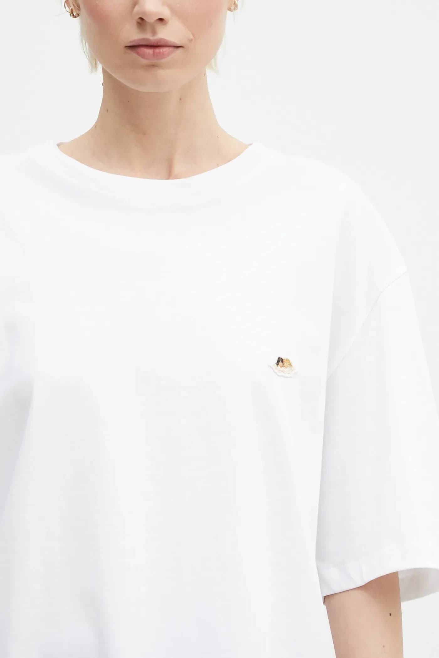 Хлопковая футболка свободного кроя с нашивкой Angel - фото 8