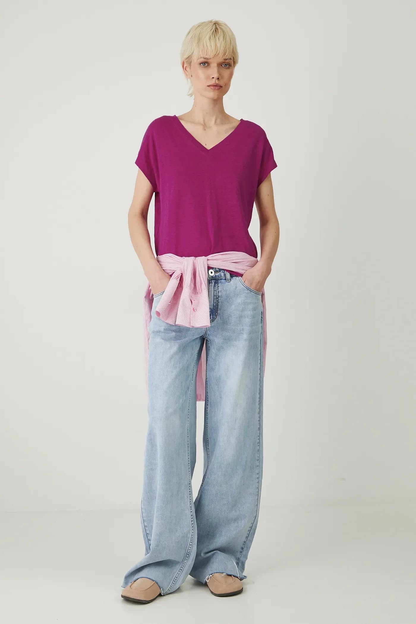 Льняная футболка - фото 2